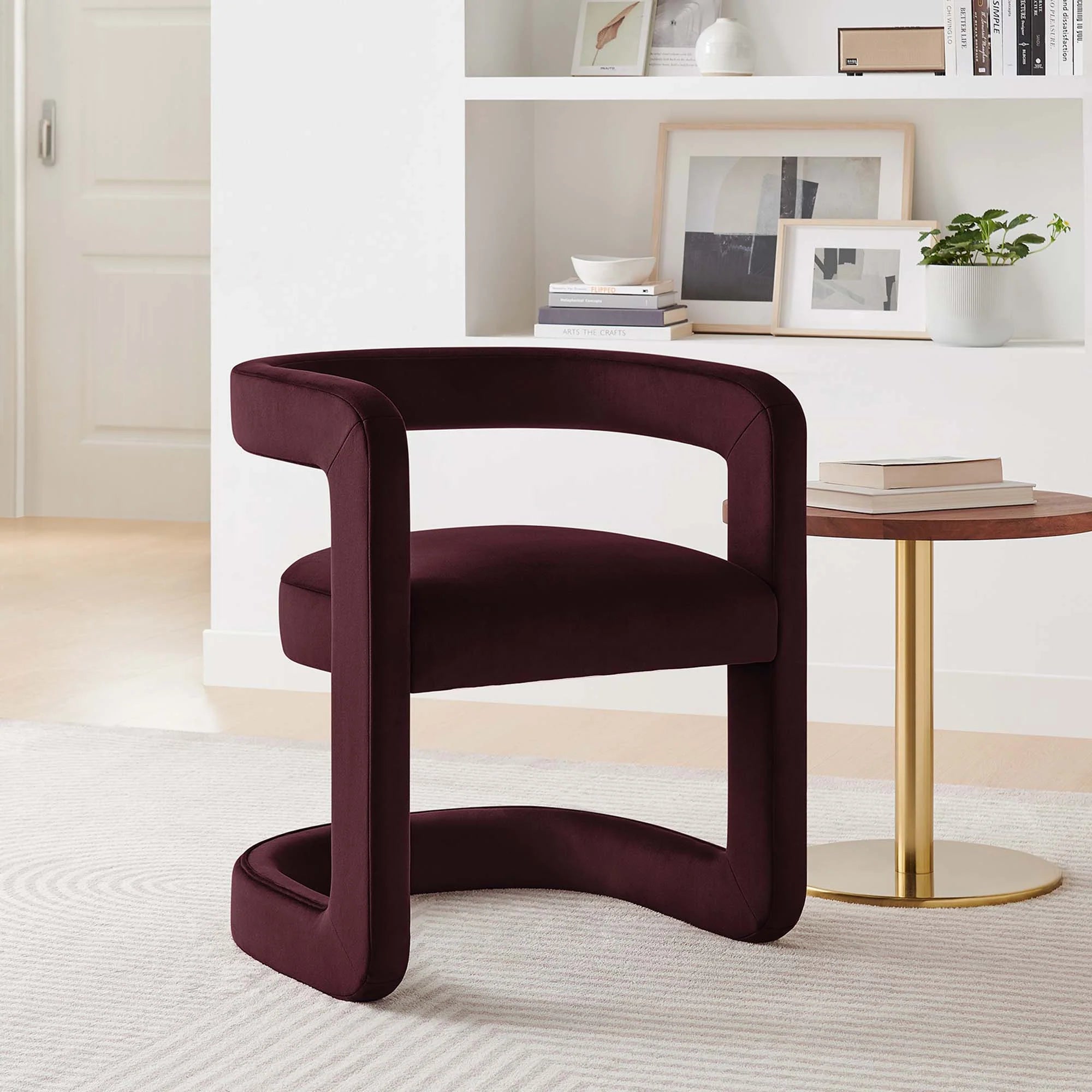 Winslow Barrel Performance Velvet Dining Chair