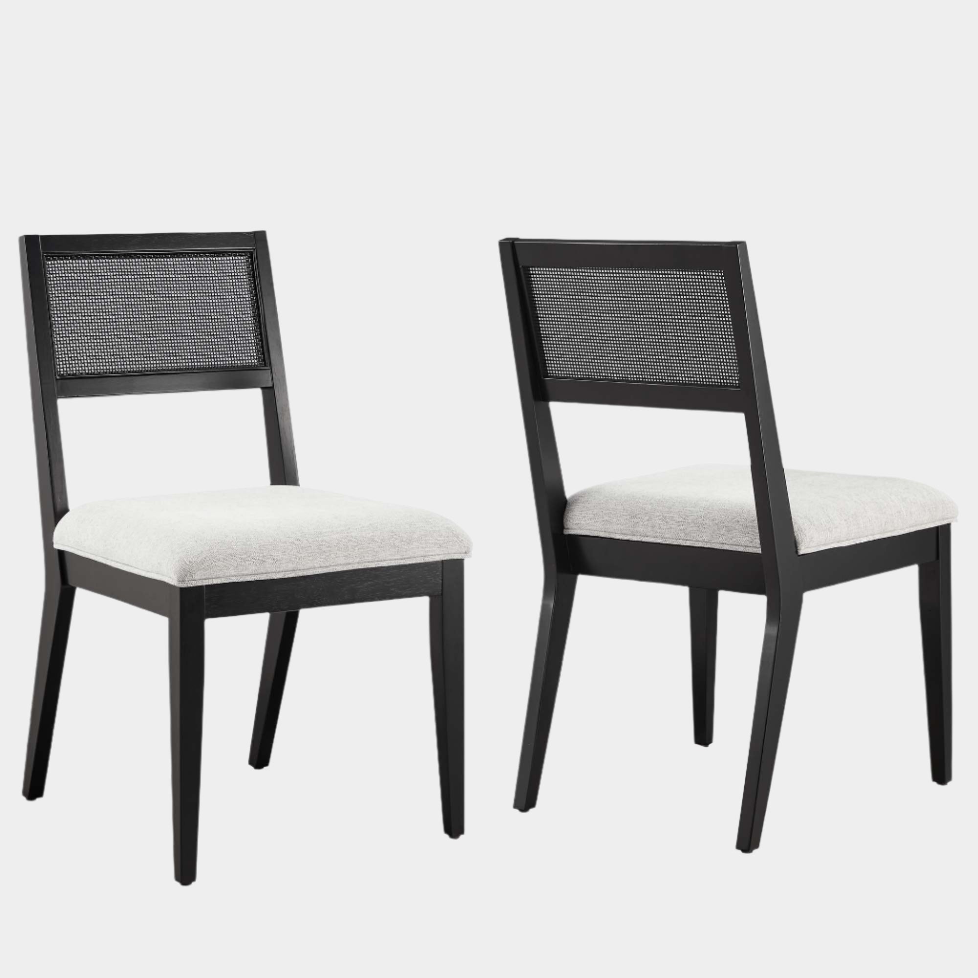 Nimba Rattan Fabric Dining Chairs Set of 2