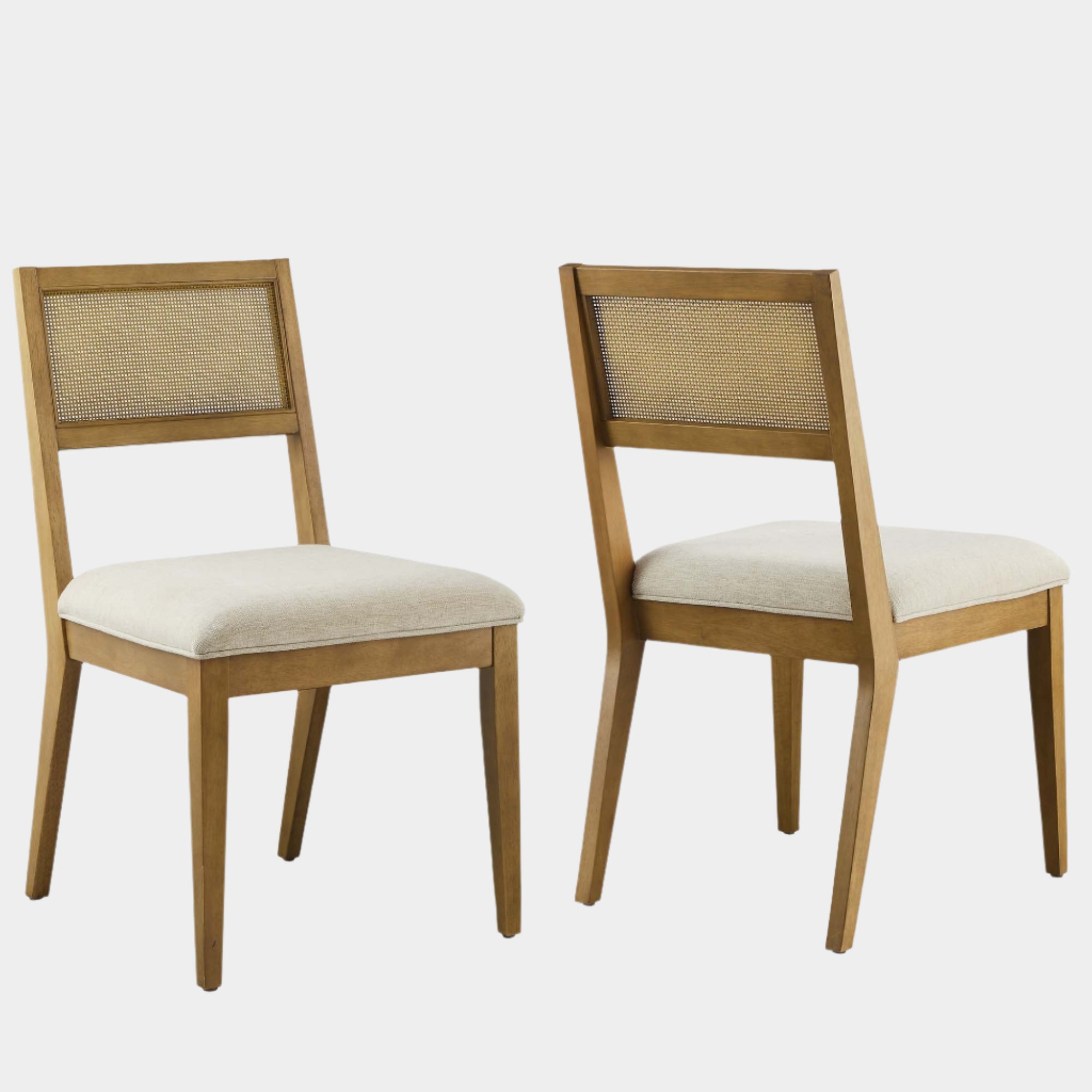 Nimba Rattan Fabric Dining Chairs Set of 2