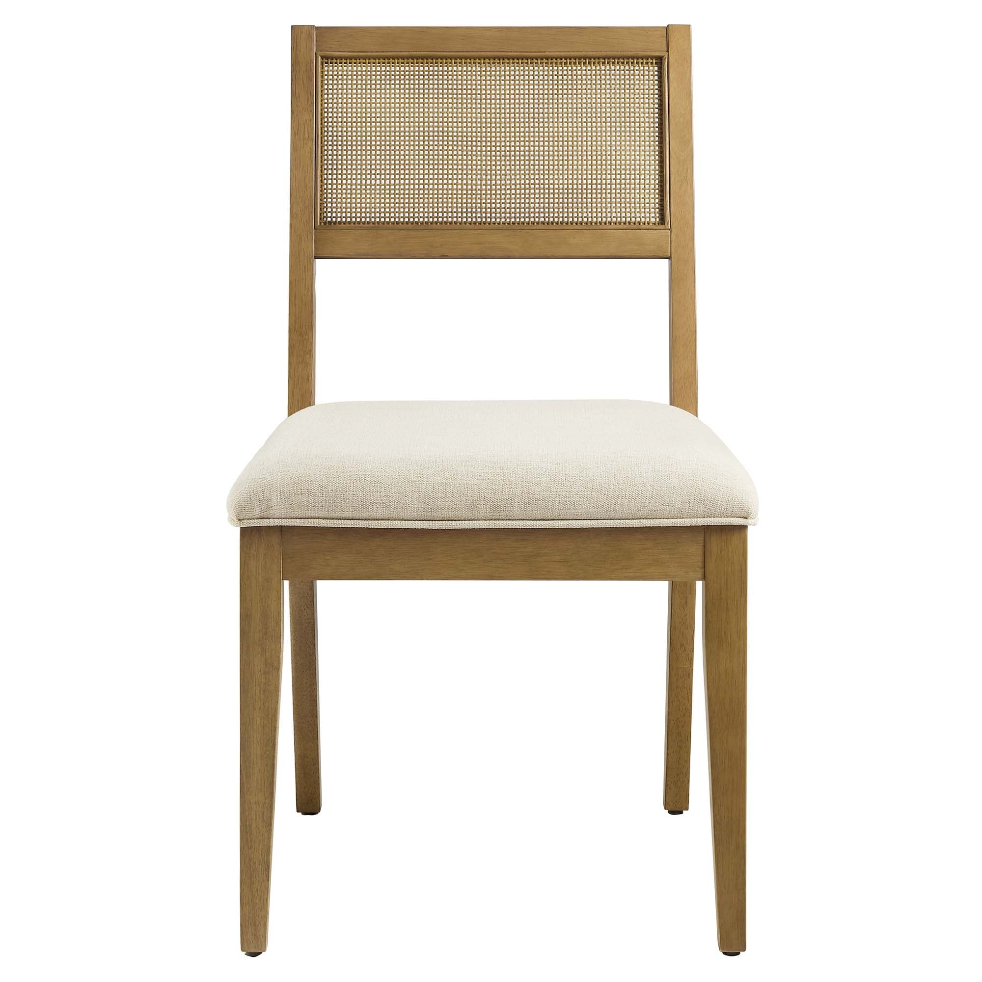 Nimba Rattan Fabric Dining Chairs Set of 2