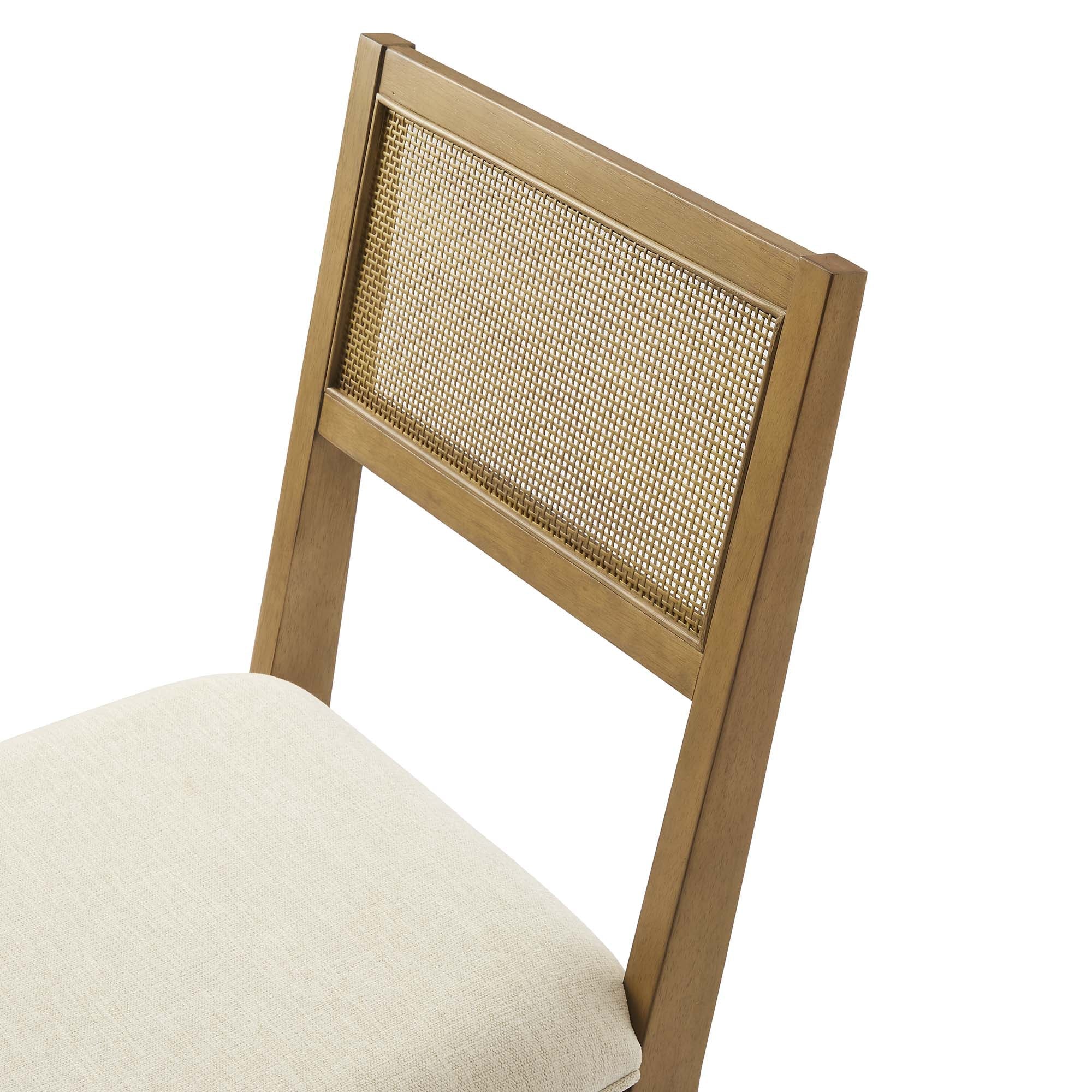 Nimba Rattan Fabric Dining Chairs Set of 2