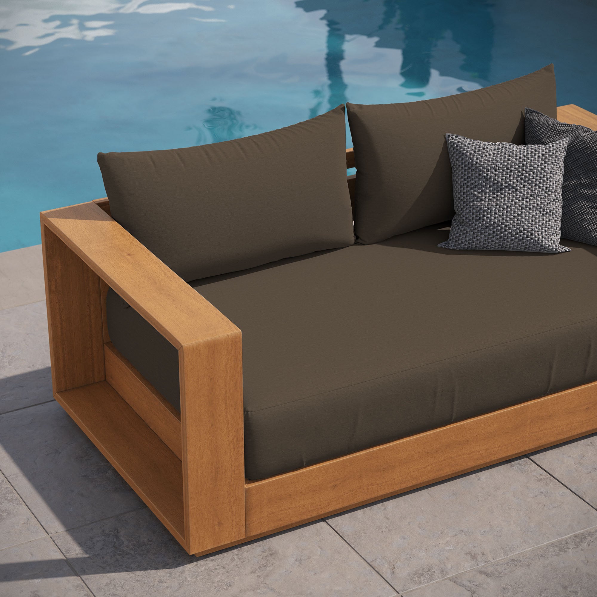 Tahoe Acacia Wood Outdoor Patio Acacia Wood Loveseat