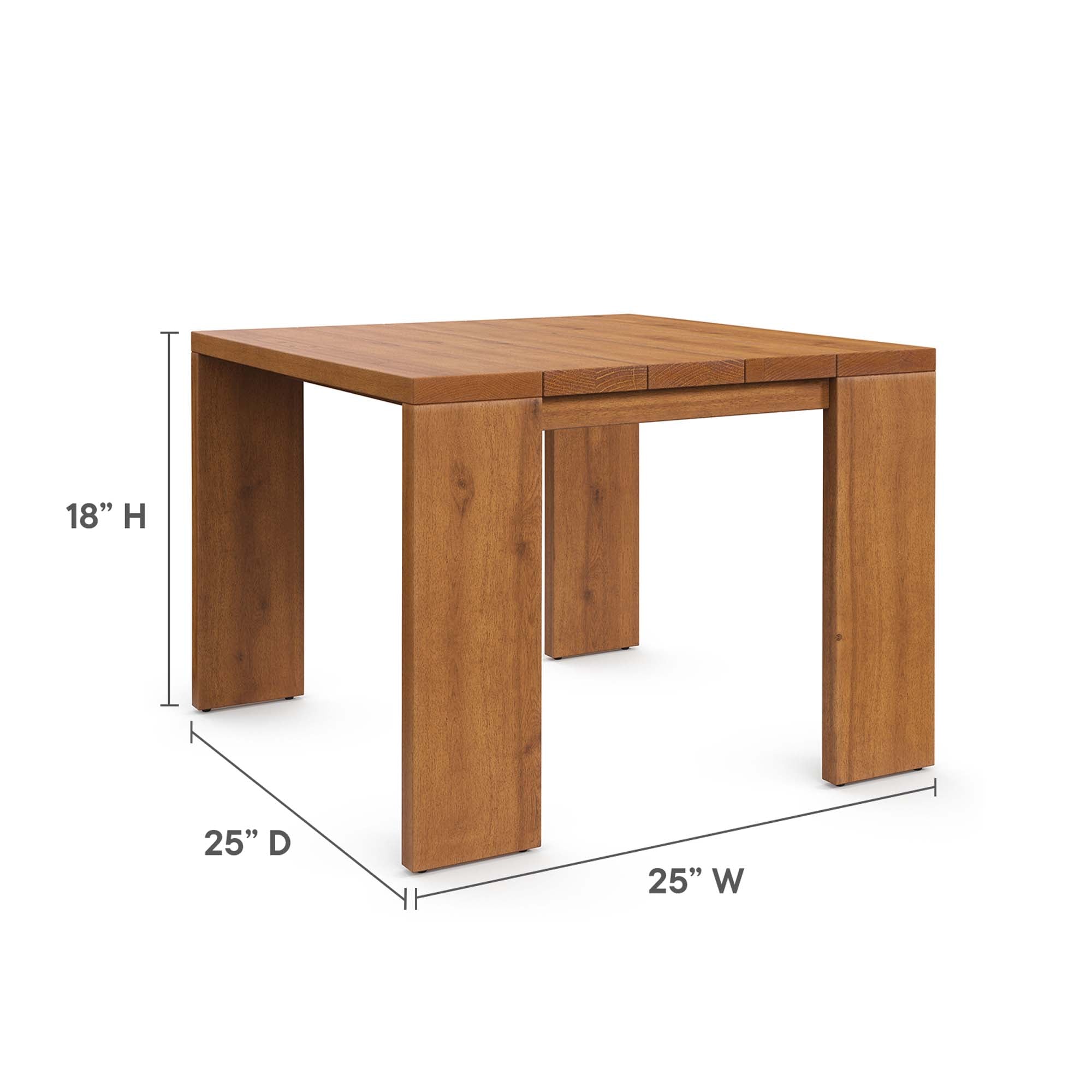 Tahoe Outdoor Patio Acacia Wood Side Table in Natural