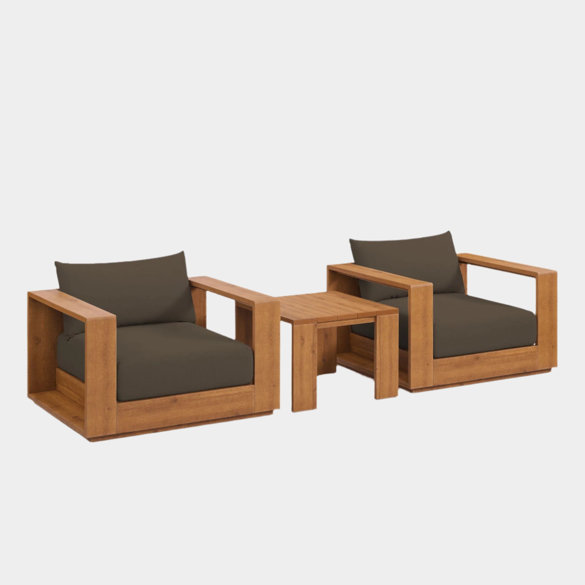 Tahoe 3-Piece Outdoor Patio Acacia Wood Furniture Set in