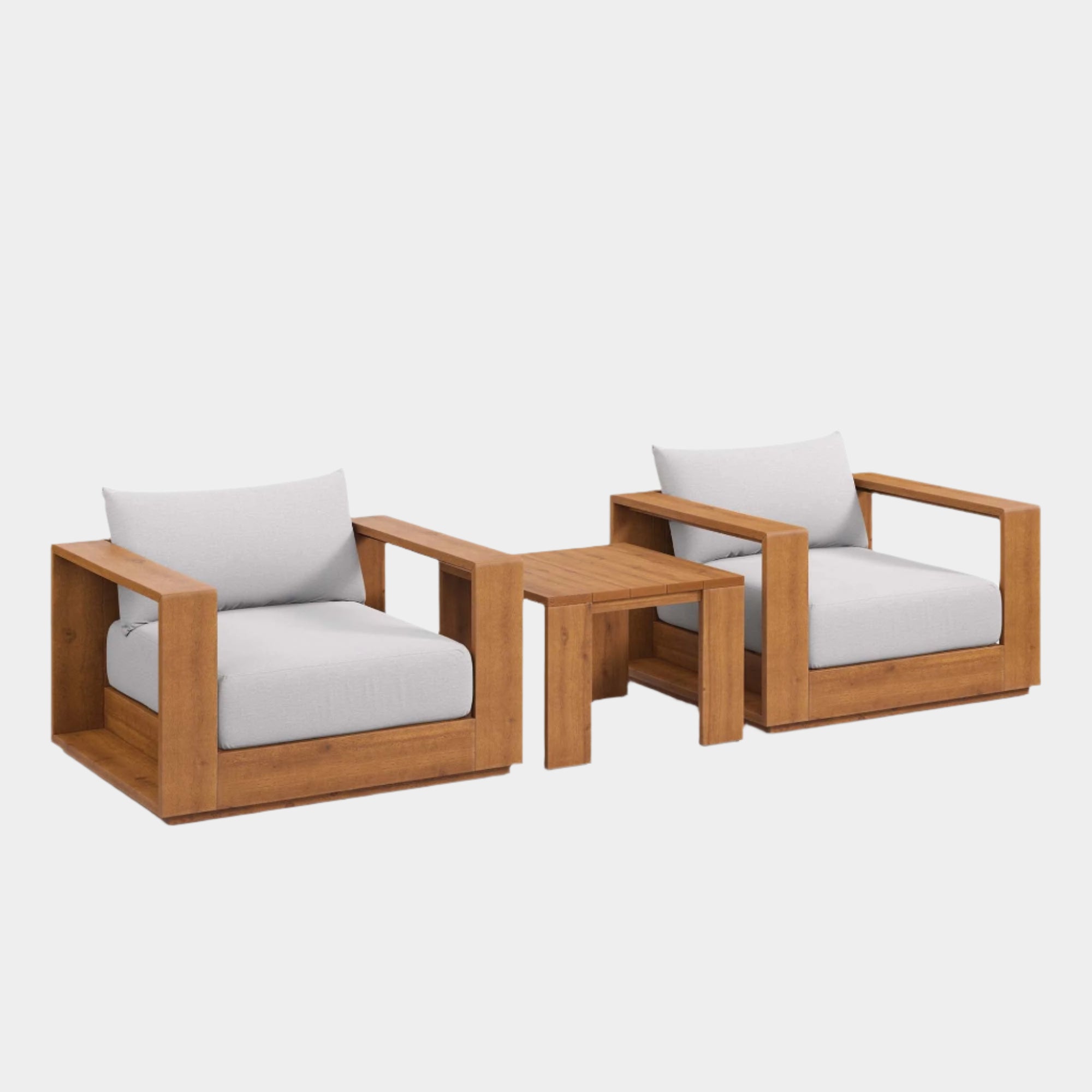 Tahoe 3-Piece Outdoor Patio Acacia Wood Furniture Set in