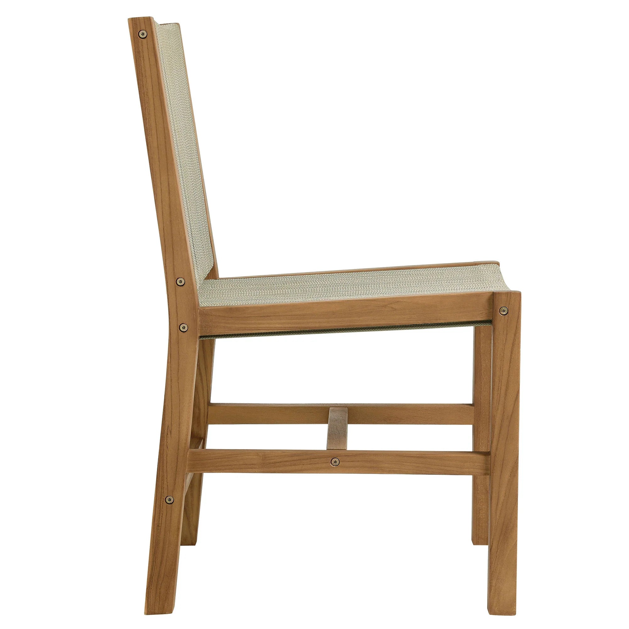 Ensemble de salle à manger d'extérieur Vienna 5 pièces en teck et corde avec chaises sans accoudoirs 