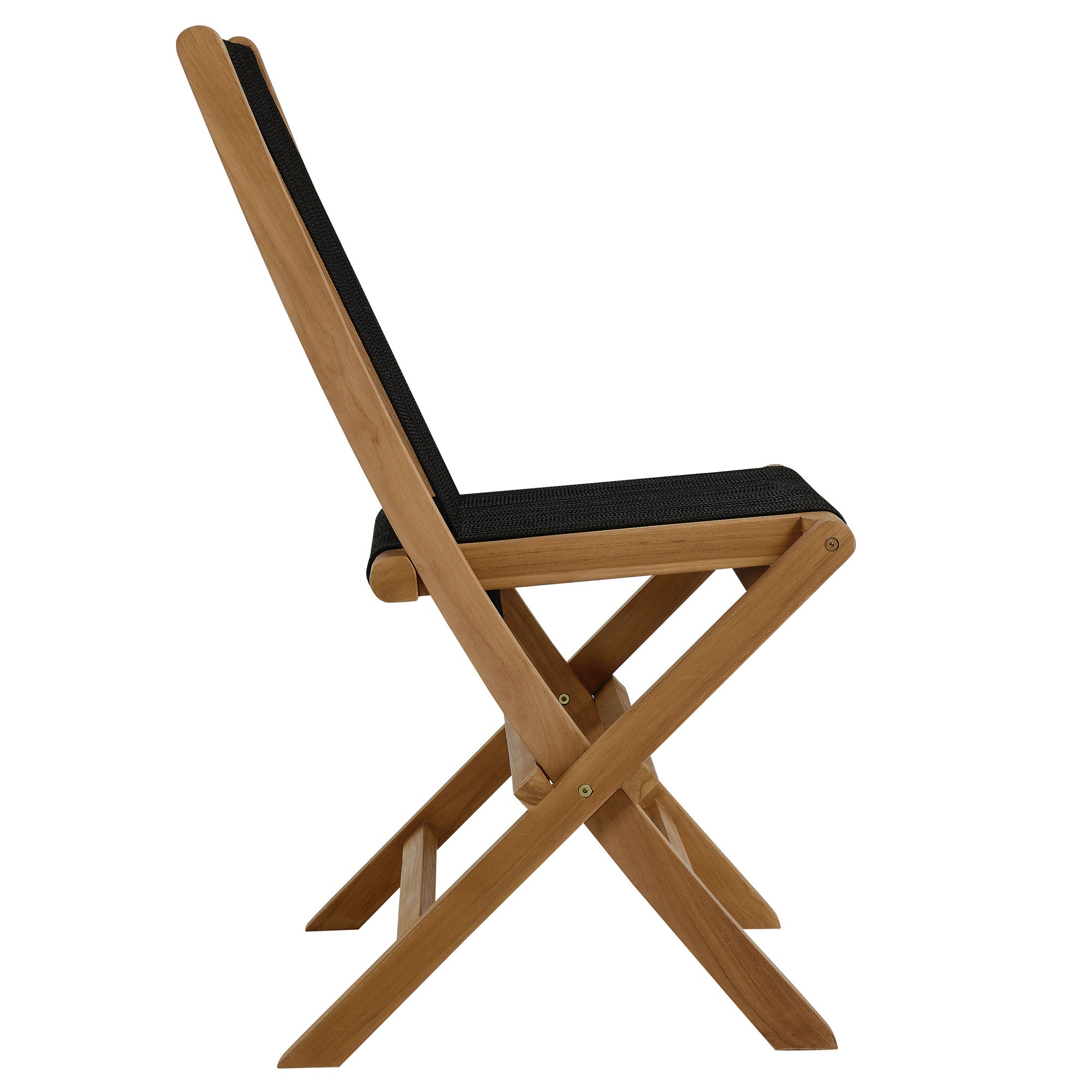 Vienna Outdoor Patio Teak and Rope Folding Chairs Set of 4