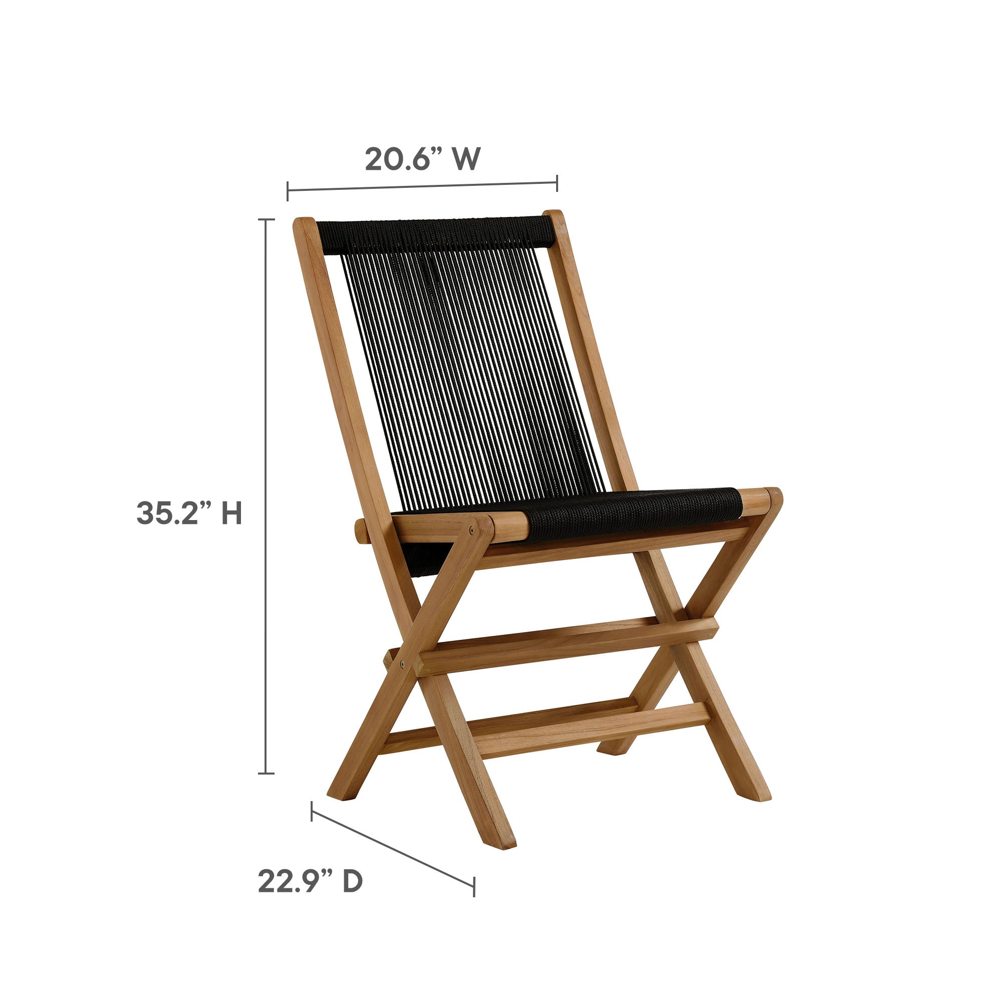 Vienna Outdoor Patio Teak and Rope Folding Chairs Set of 4