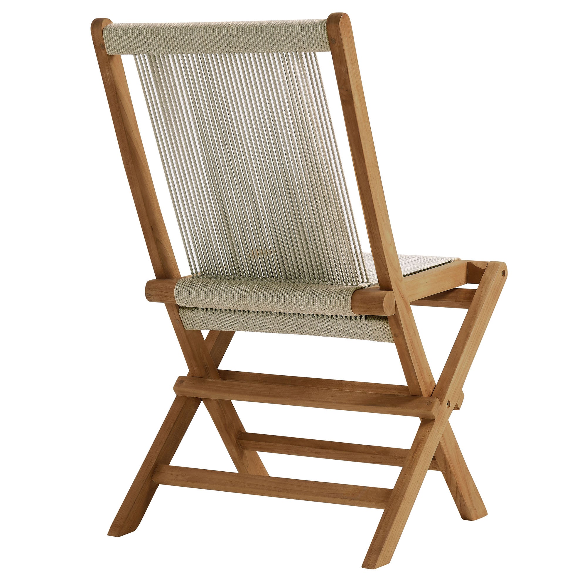 Vienna Outdoor Patio Teak and Rope Folding Chairs Set of 4