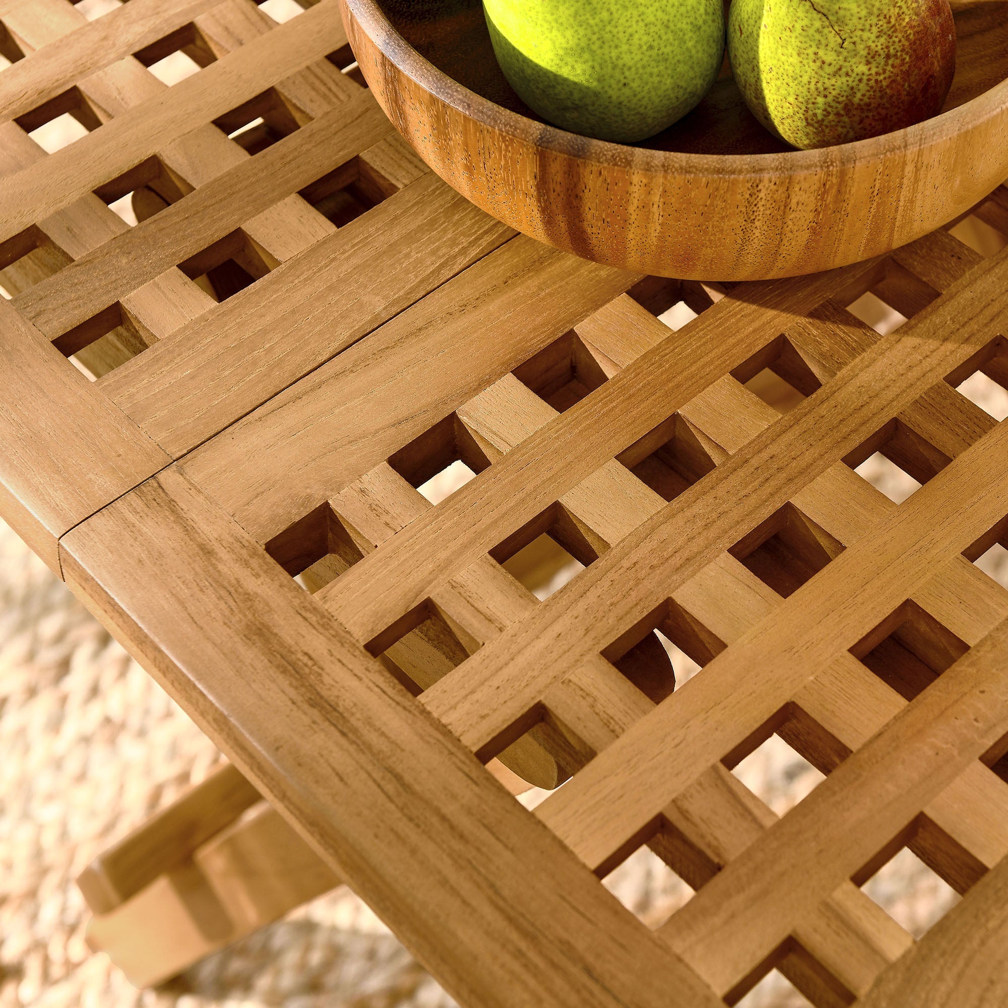 Table d'appoint Vienna Outdoor Patio en bois de teck naturel 