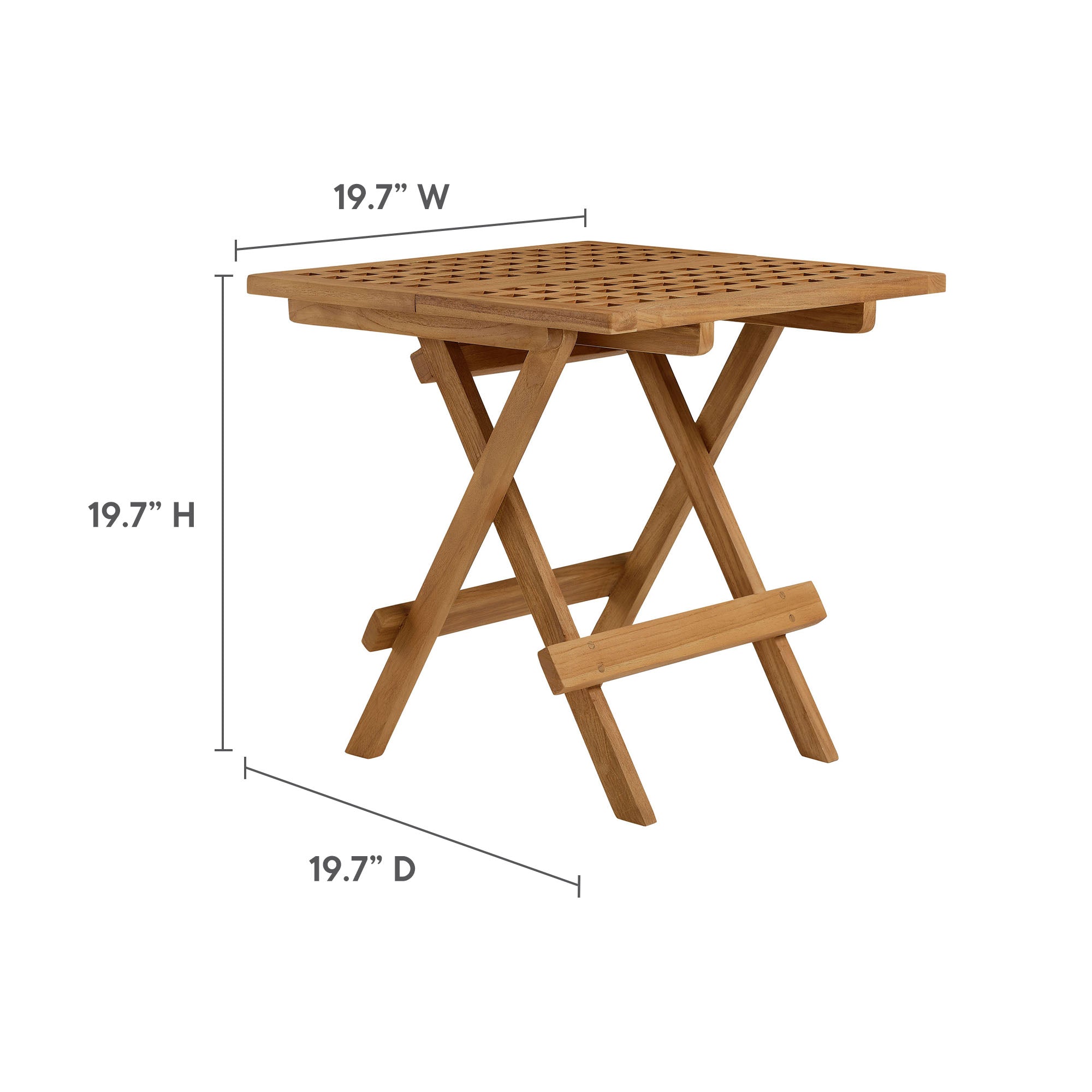 Table d'appoint Vienna Outdoor Patio en bois de teck naturel 