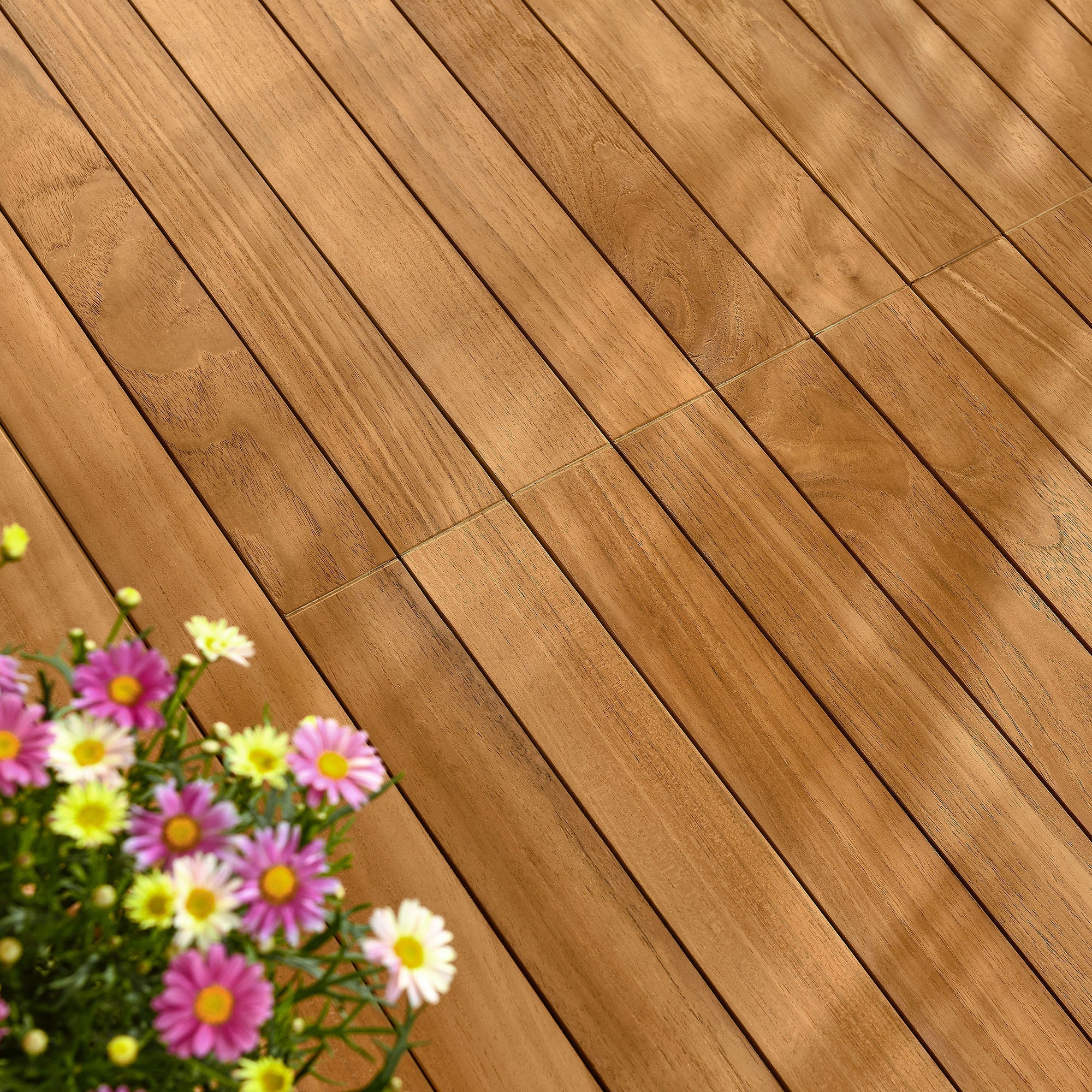 Table à manger extensible en bois de teck pour patio extérieur de Vienne en couleur naturelle 