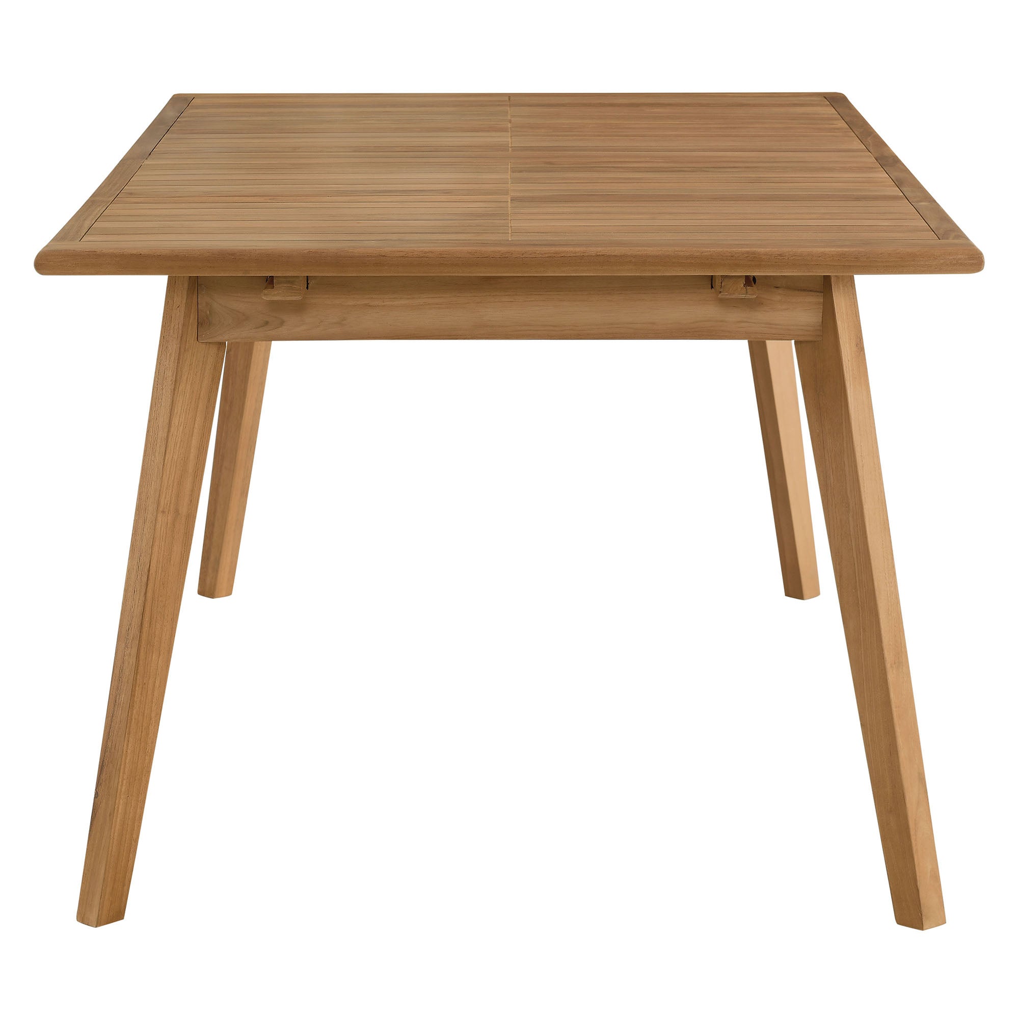 Table à manger extensible en bois de teck pour patio extérieur de Vienne en couleur naturelle 