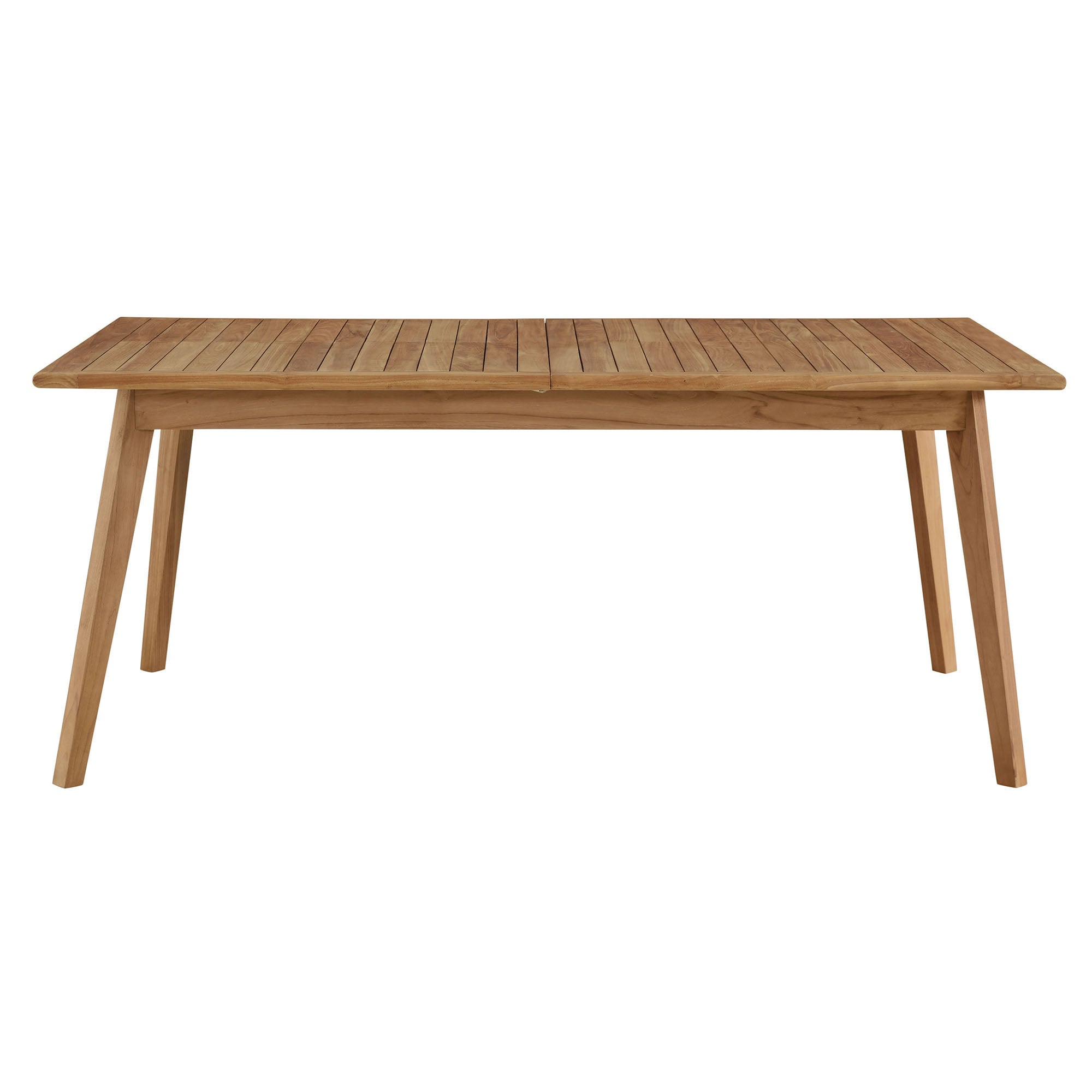 Table à manger extensible en bois de teck pour patio extérieur de Vienne en couleur naturelle 