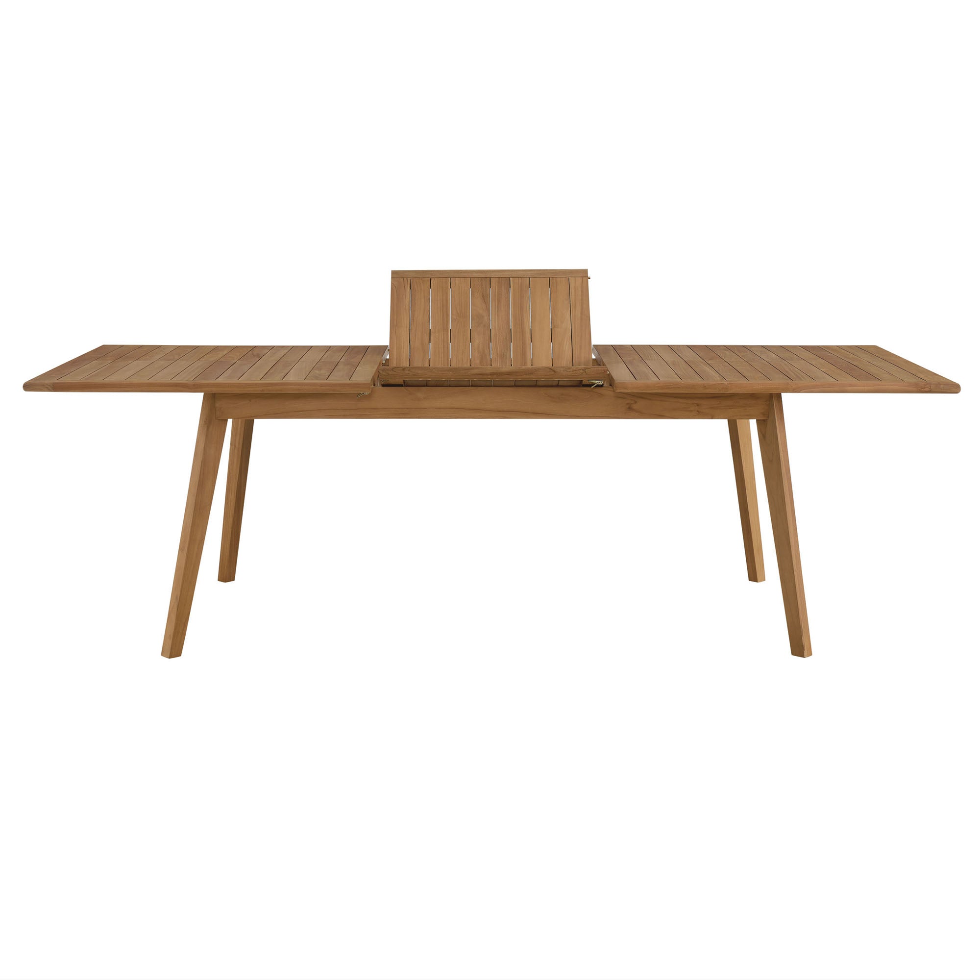 Table à manger extensible en bois de teck pour patio extérieur de Vienne en couleur naturelle 