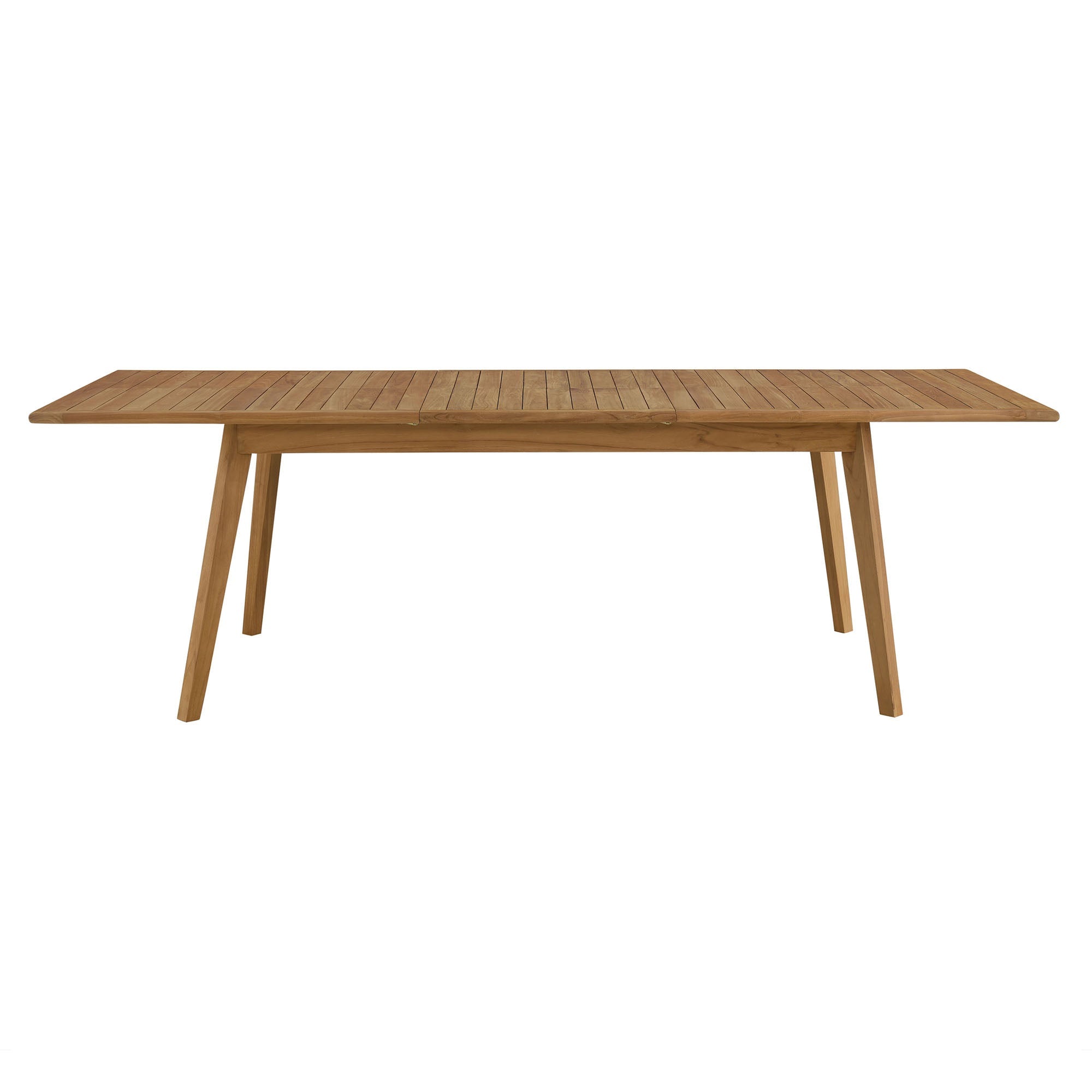 Table à manger extensible en bois de teck pour patio extérieur de Vienne en couleur naturelle 