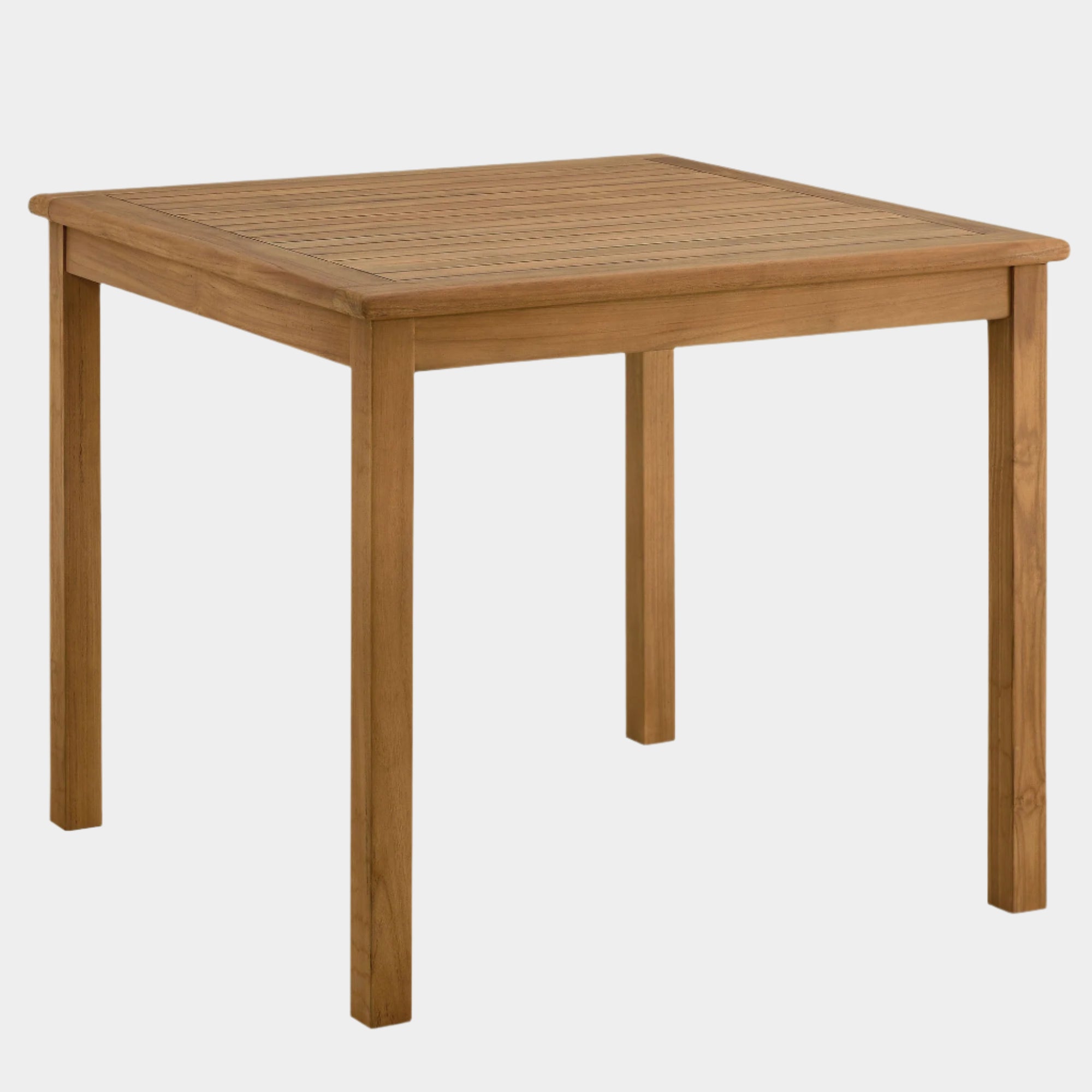 Table à manger carrée en bois de teck pour patio extérieur Vienna de 34 po en naturel 