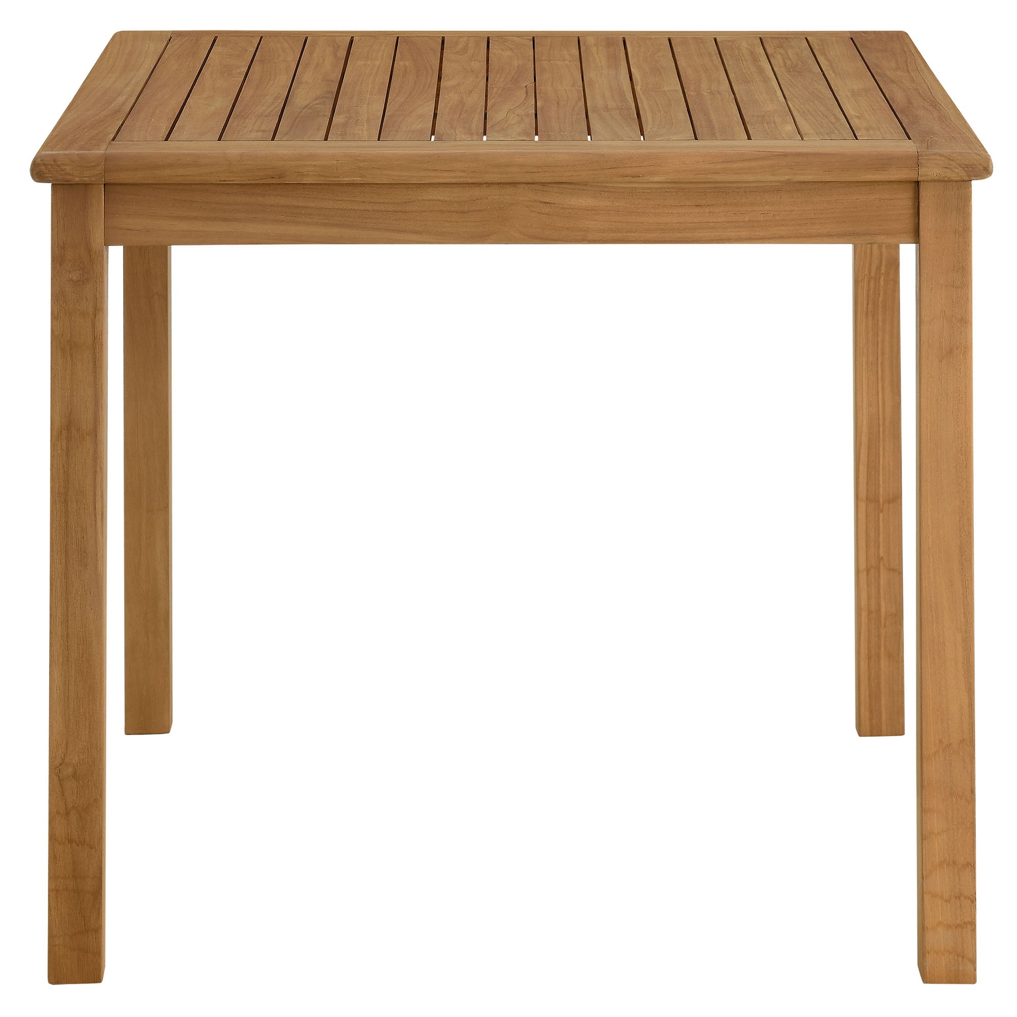 Table à manger carrée en bois de teck pour patio extérieur Vienna de 34 po en naturel 