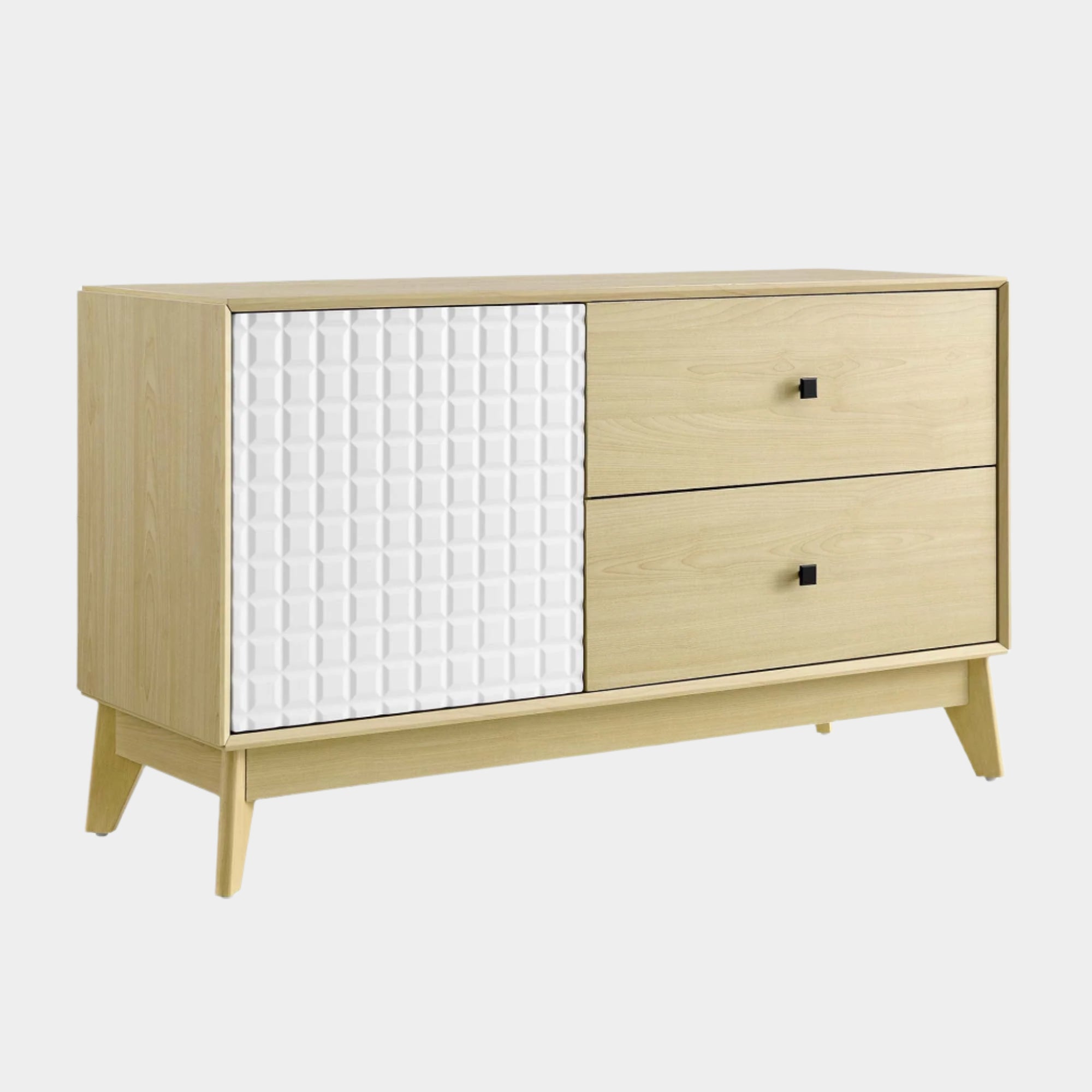 Nectar 43" Wood Grain Accent Cabinet in Natural White