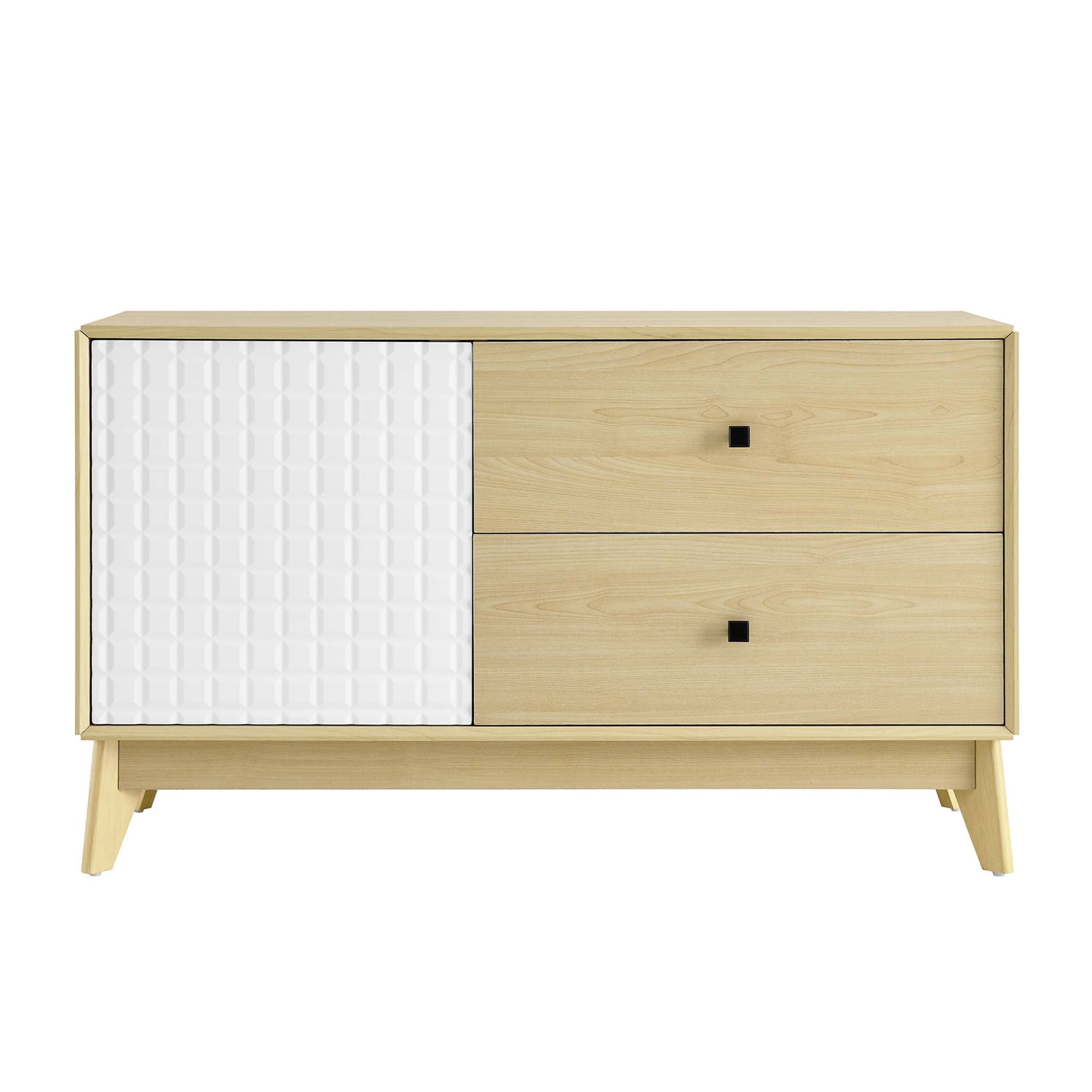 Nectar 43" Wood Grain Accent Cabinet in Natural White