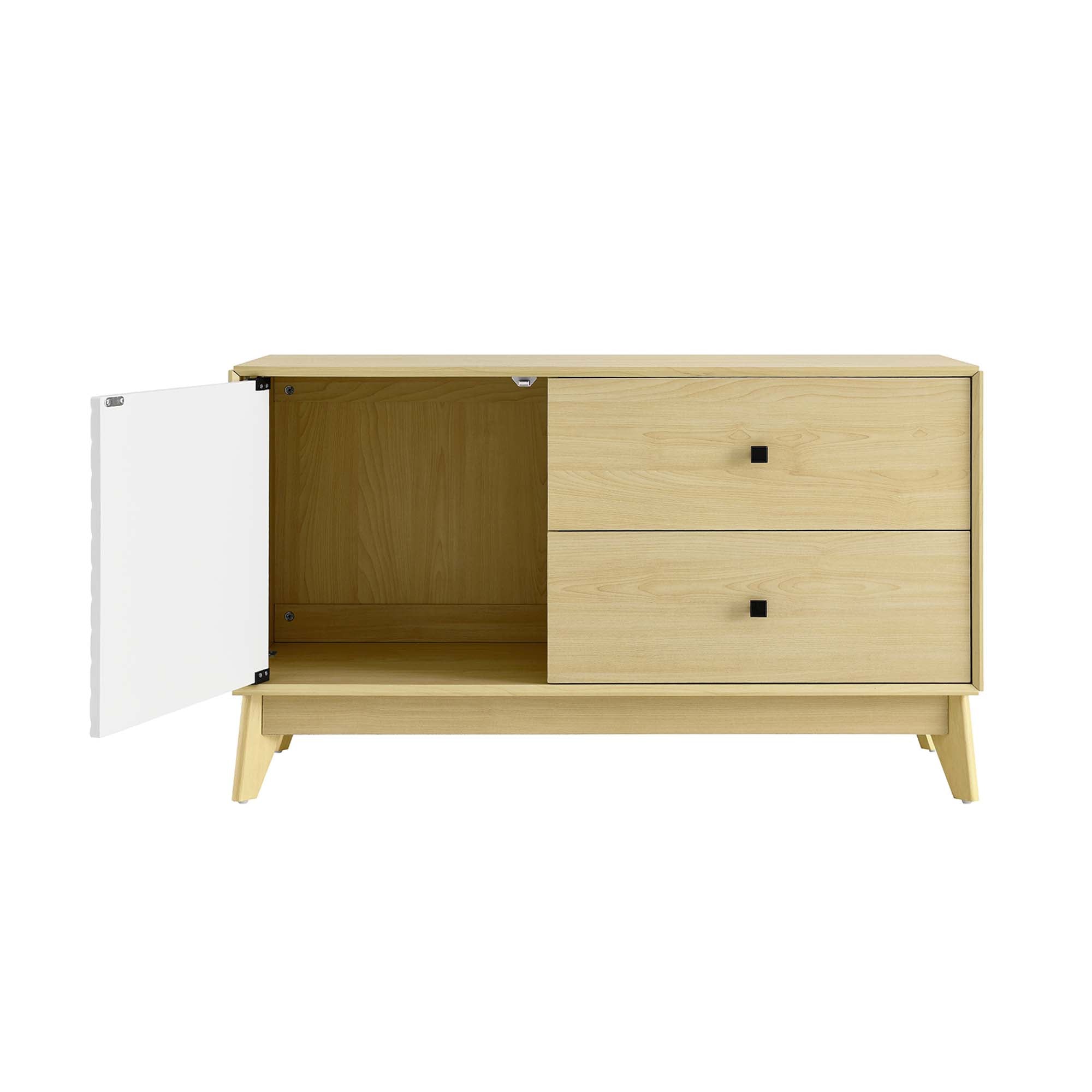 Nectar 43" Wood Grain Accent Cabinet in Natural White