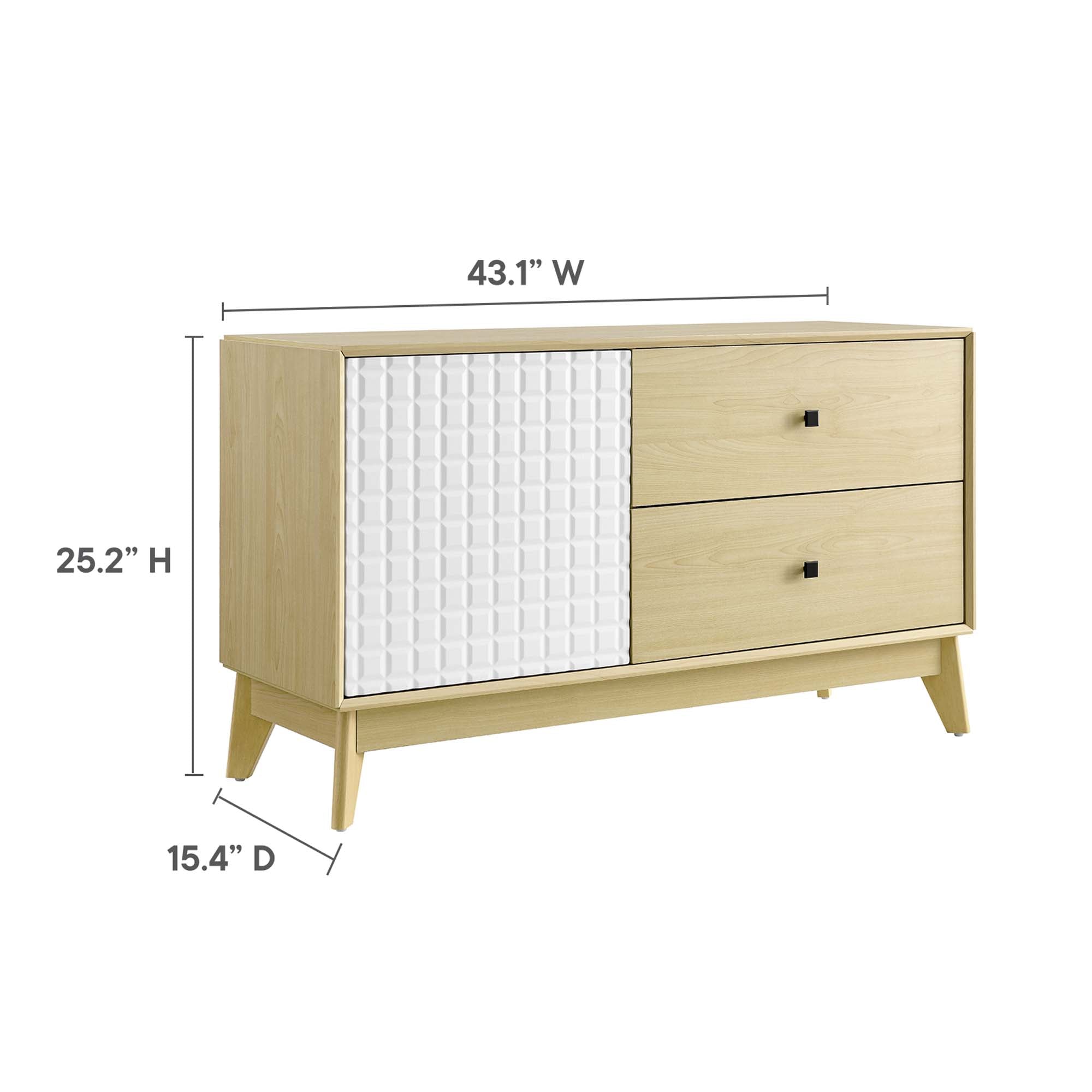 Nectar 43" Wood Grain Accent Cabinet in Natural White