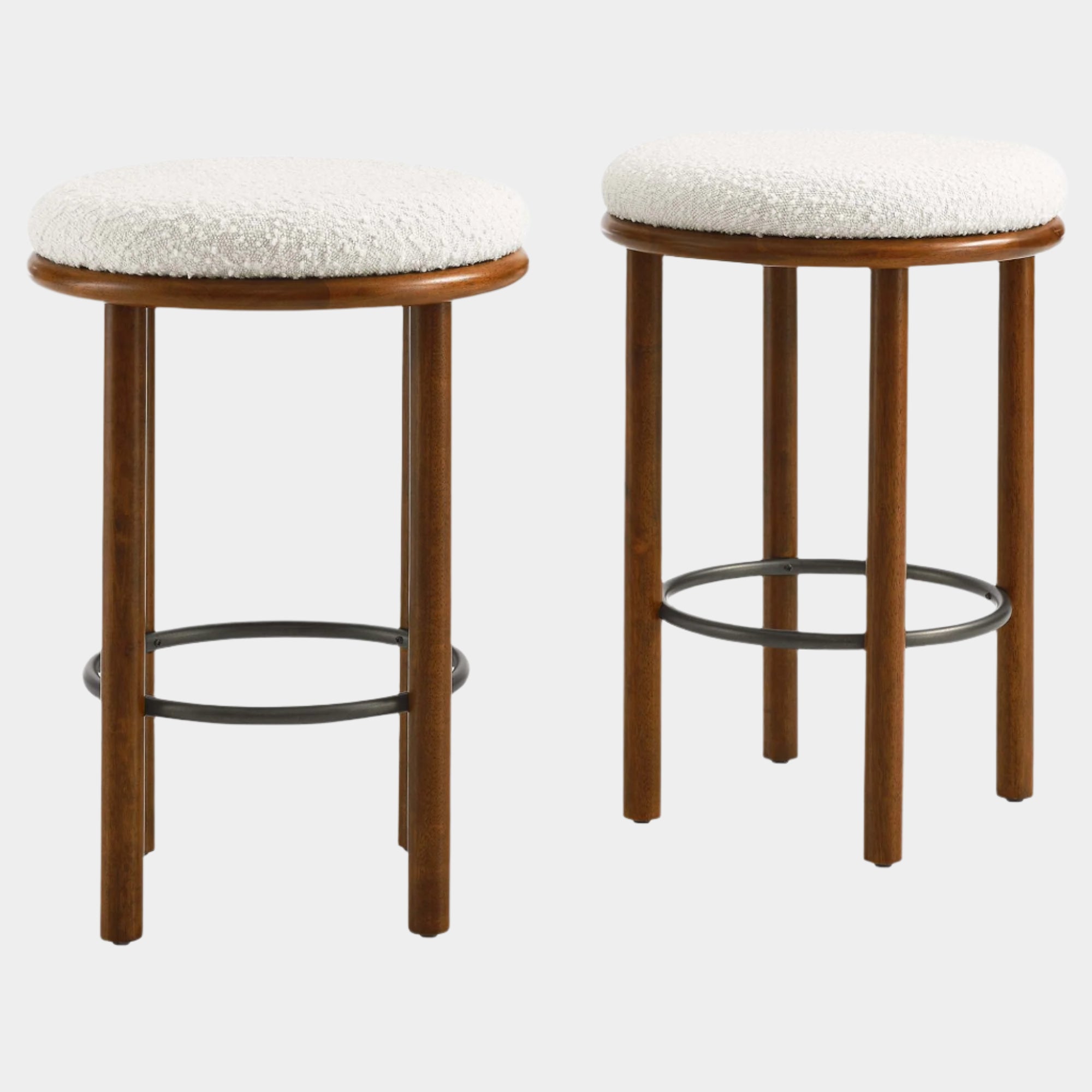 Fable Boucle Fabric Counter Stools Set of 2