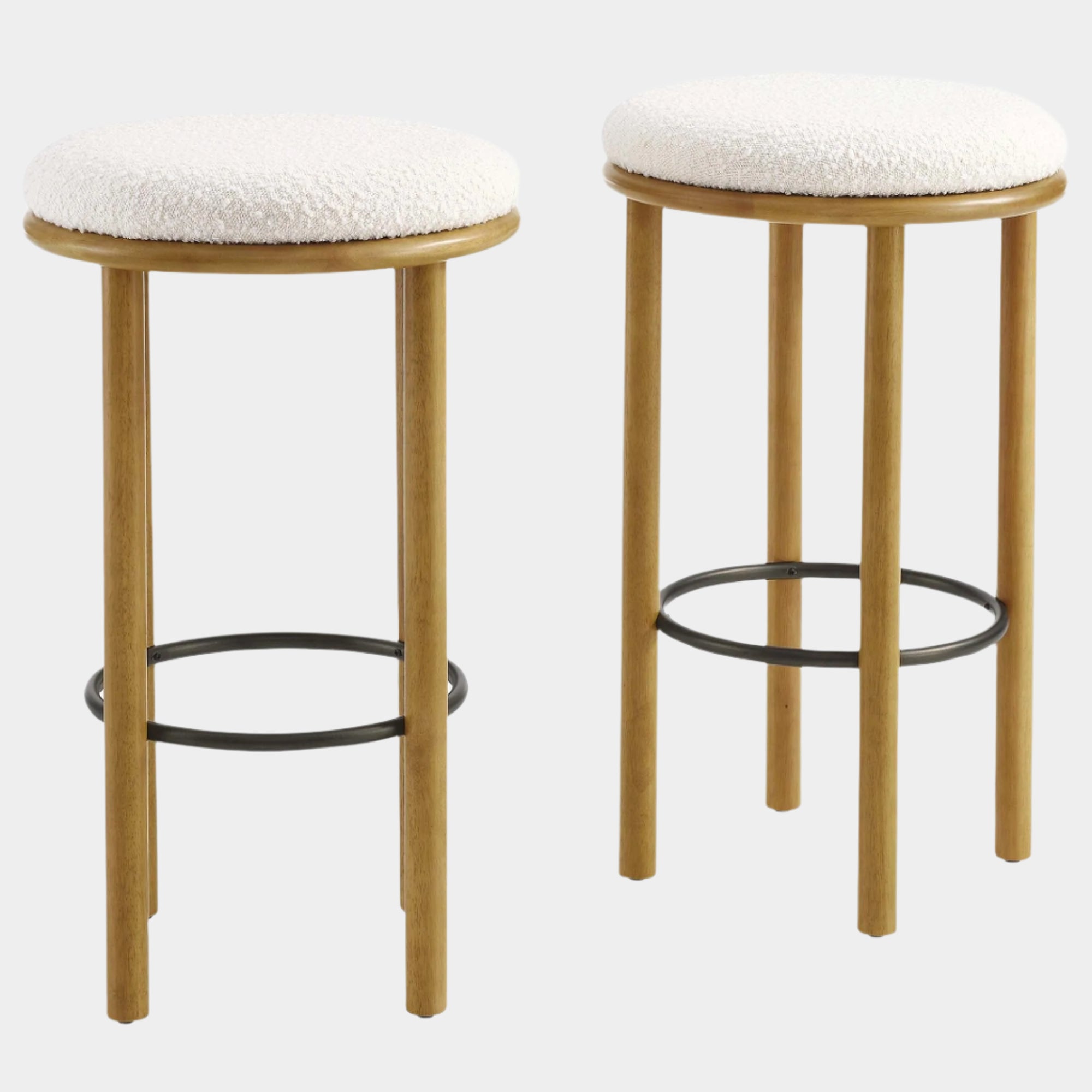 Fable Boucle Fabric Bar Stools Set of 2