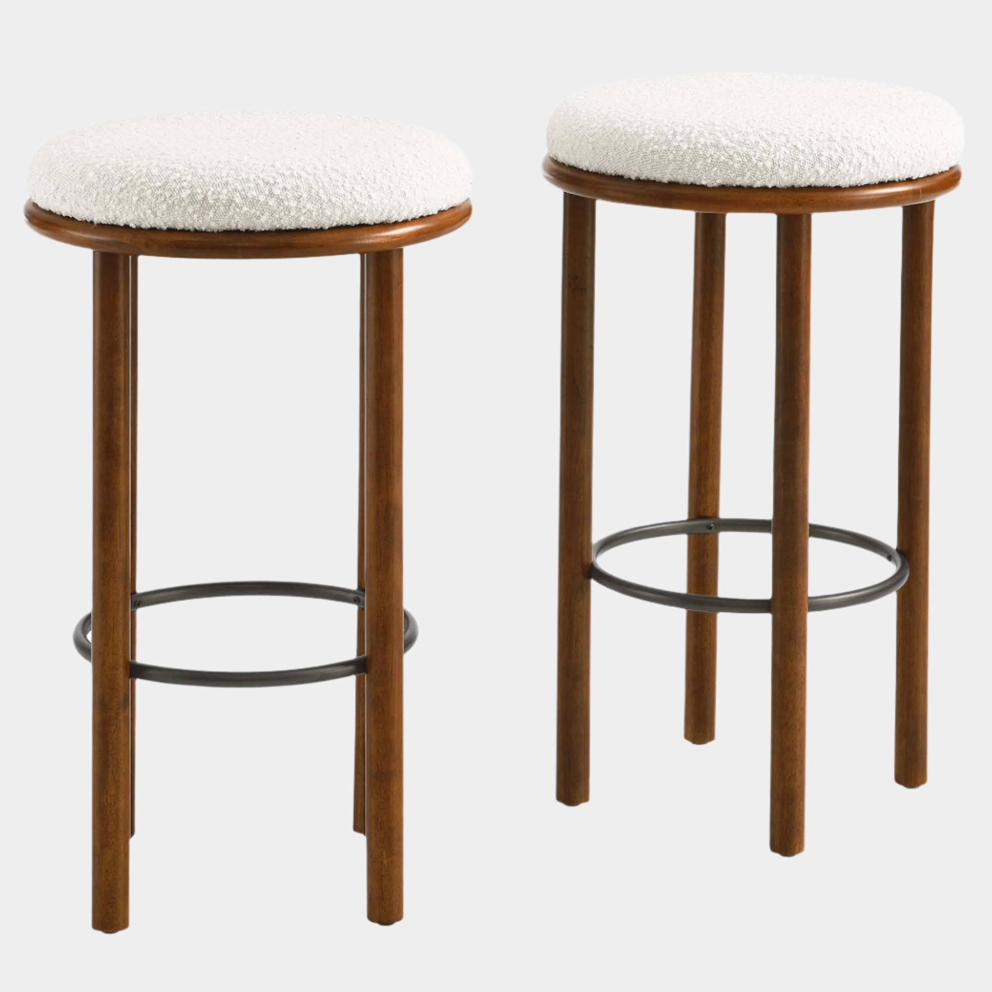 Fable Boucle Fabric Bar Stools Set of 2