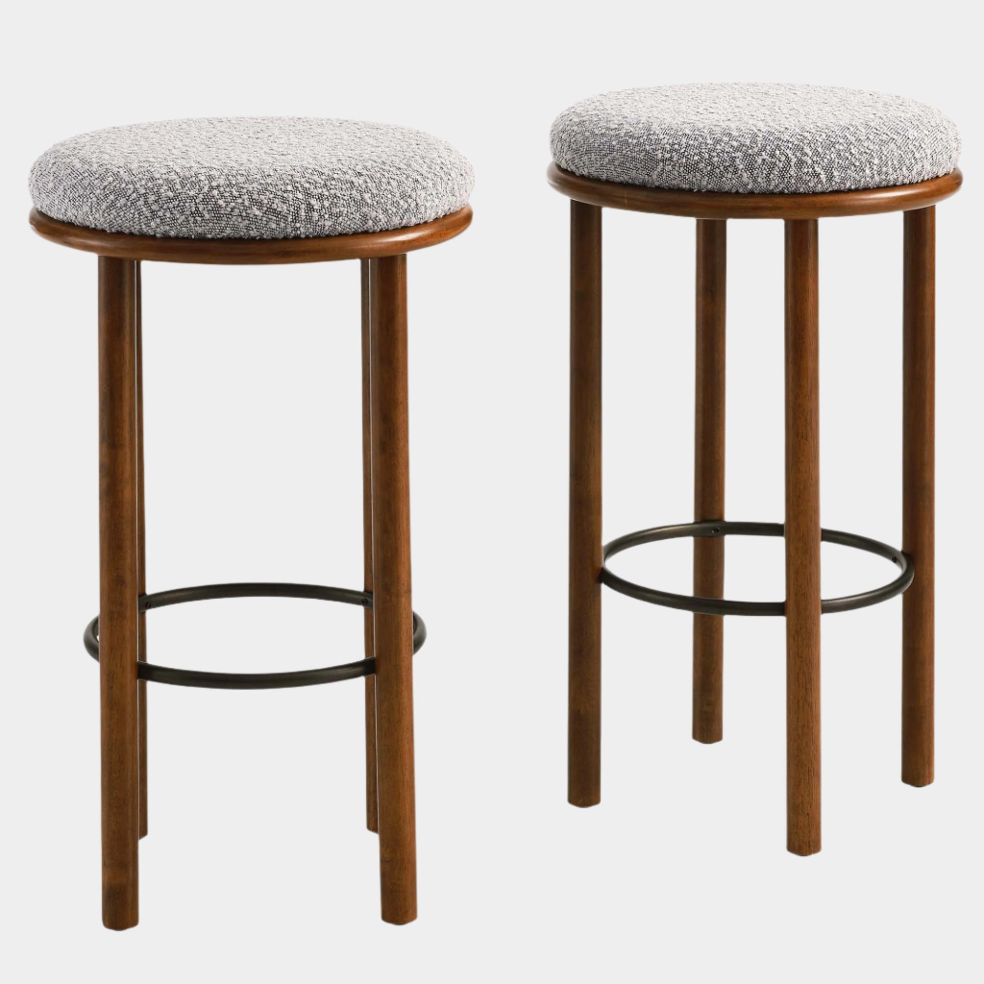 Fable Boucle Fabric Bar Stools Set of 2