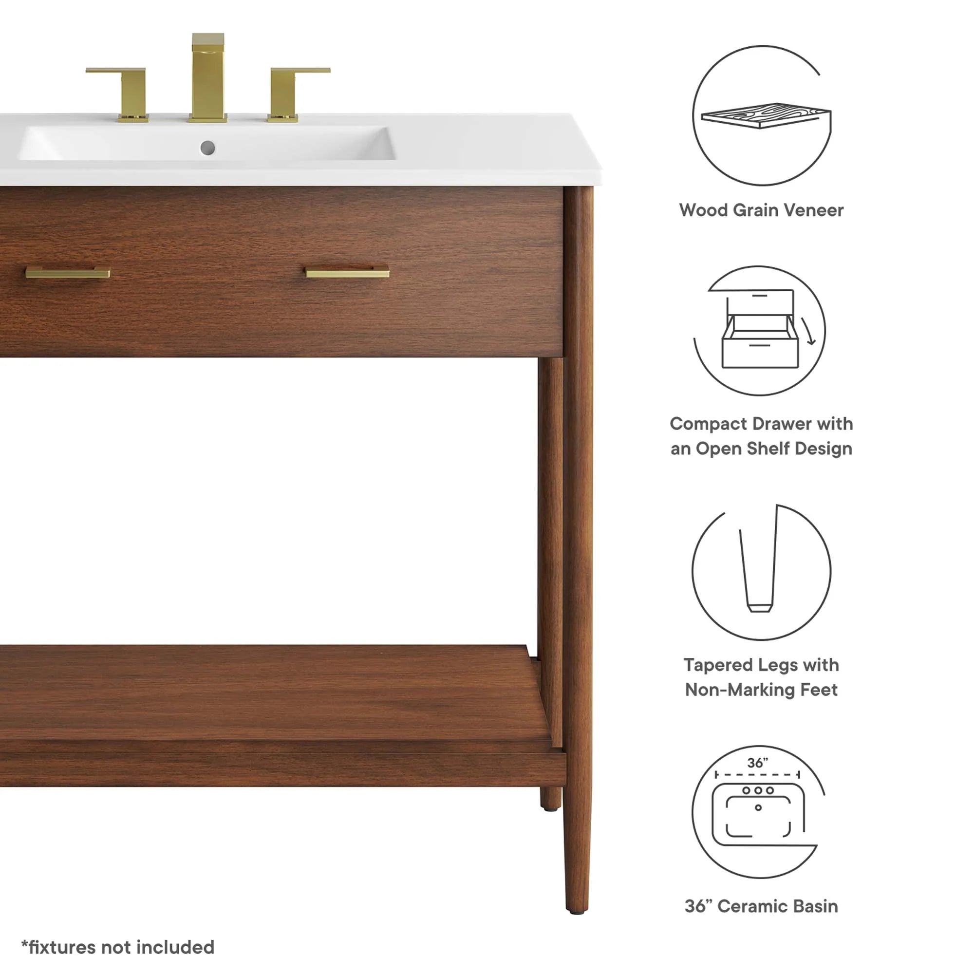 Meuble-lavabo de salle de bain Zaïre inclus