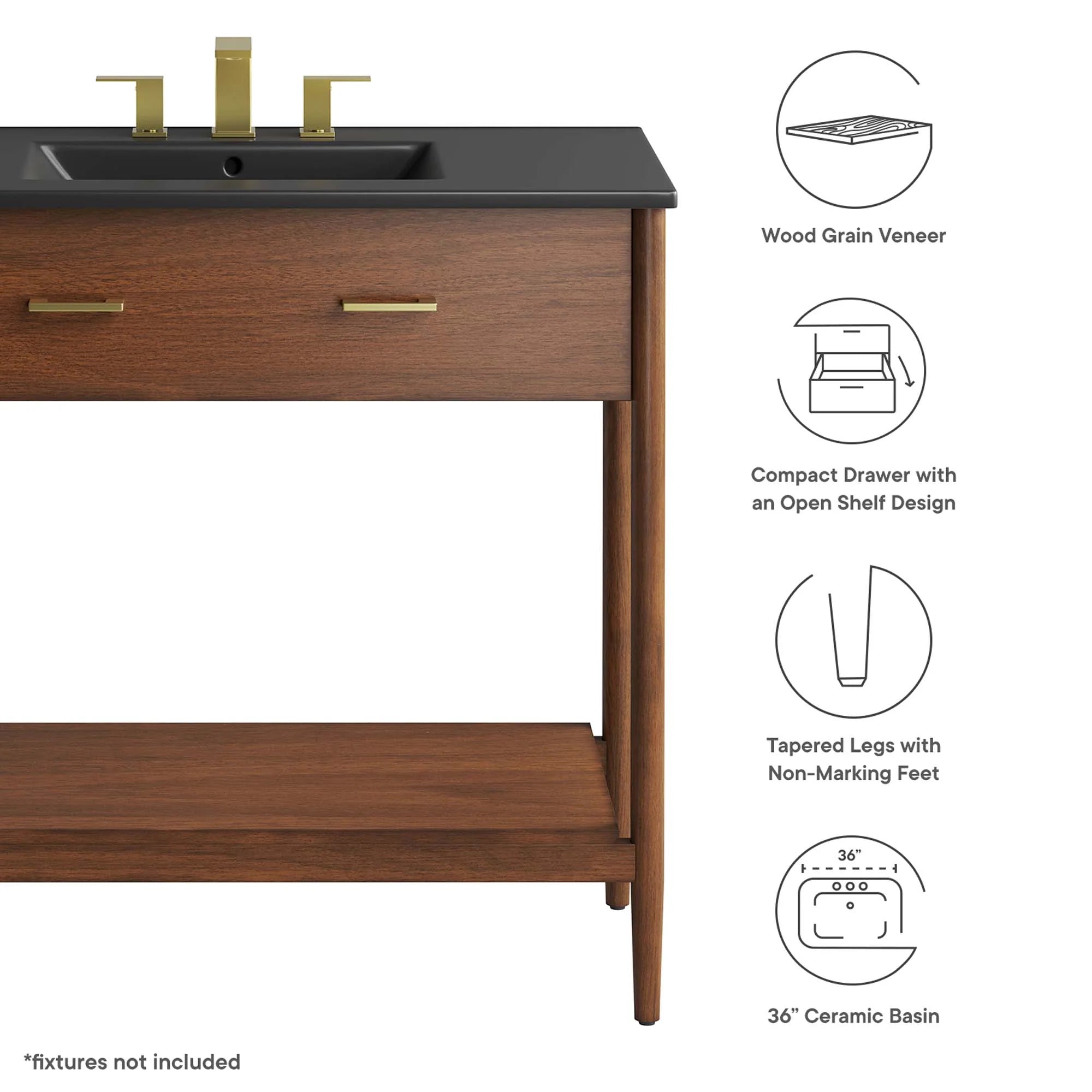 Meuble-lavabo de salle de bain Zaïre inclus