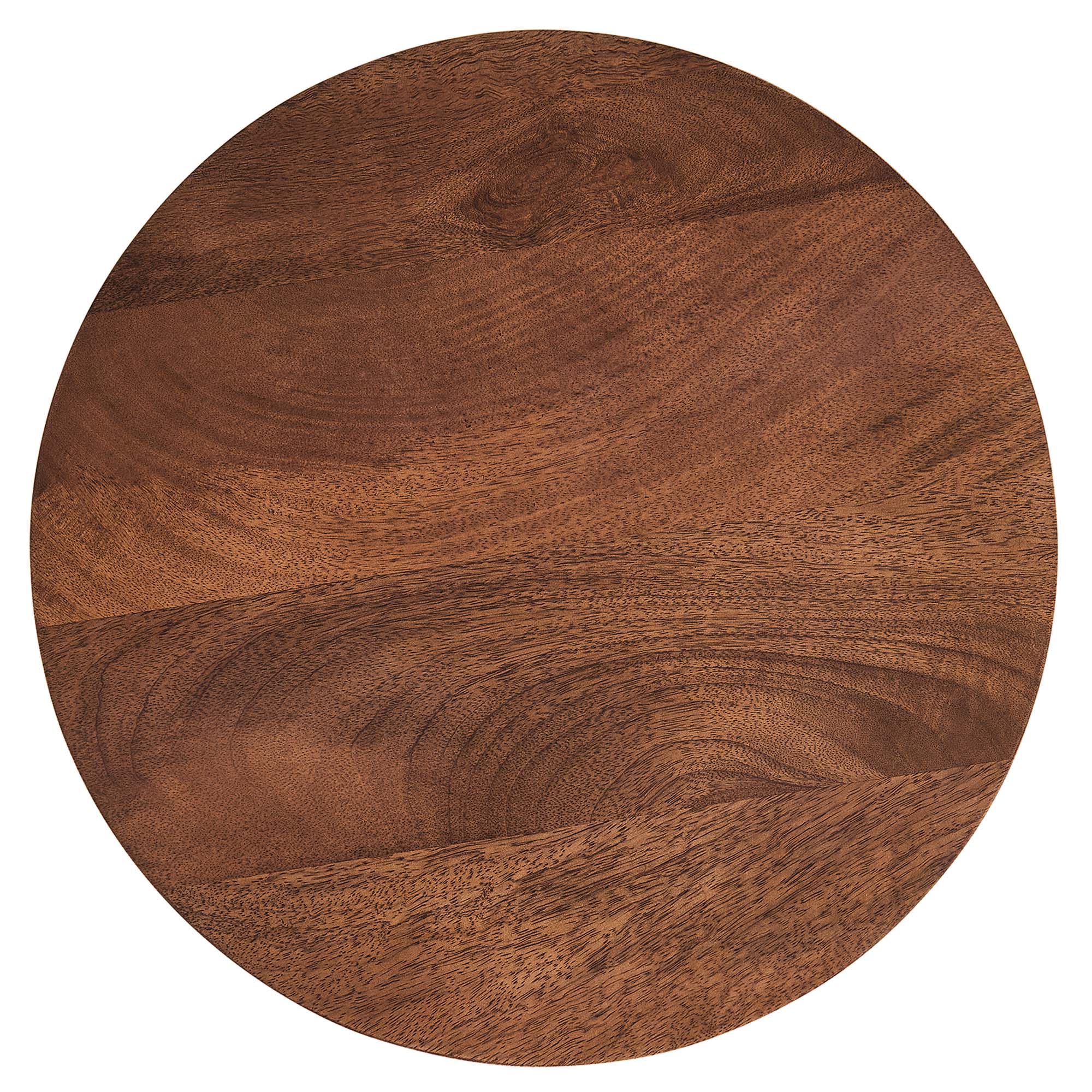 Valeo Round Wood and Metal Side Table in Walnut