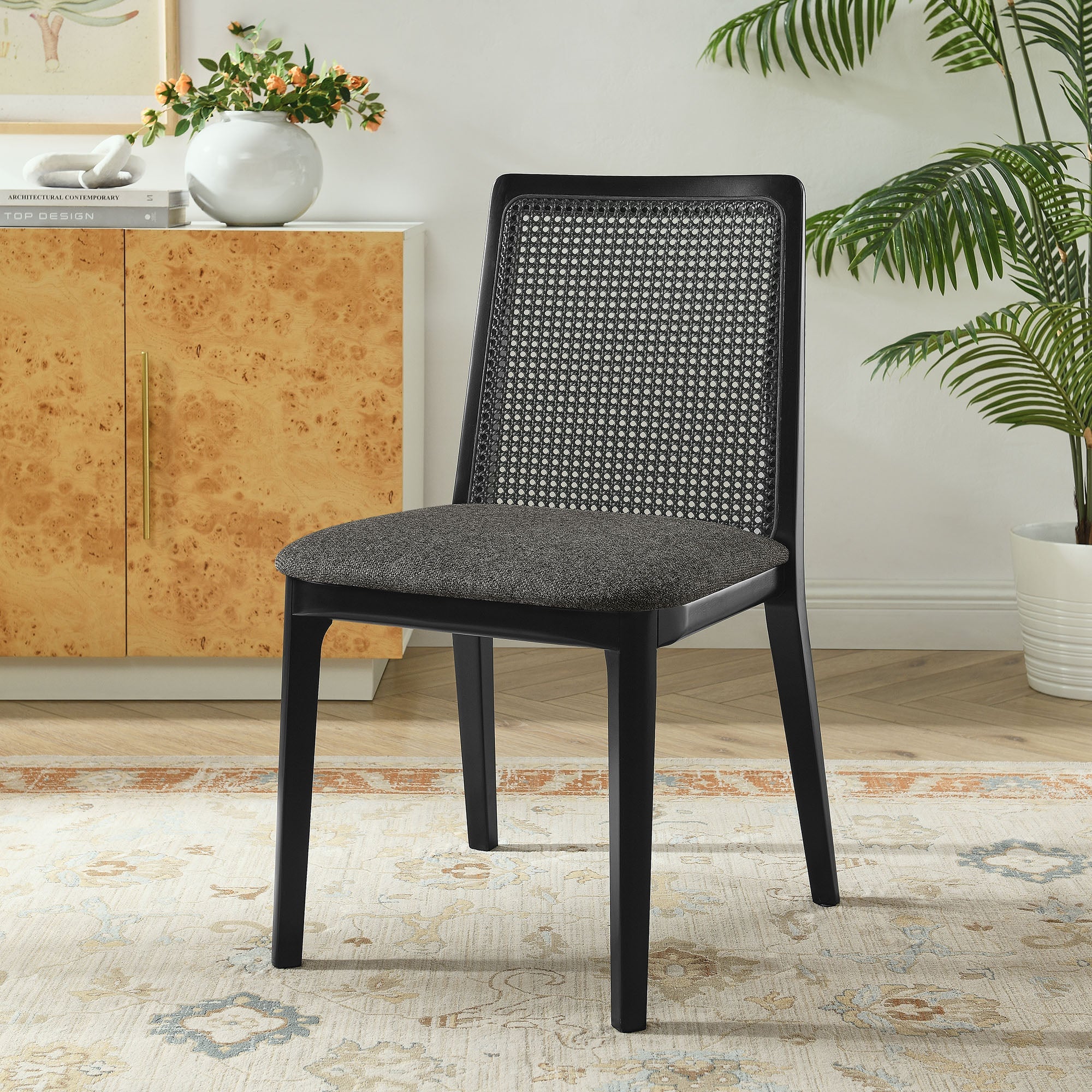 Monarch Beech Wood and Rattan Dining Side Chair