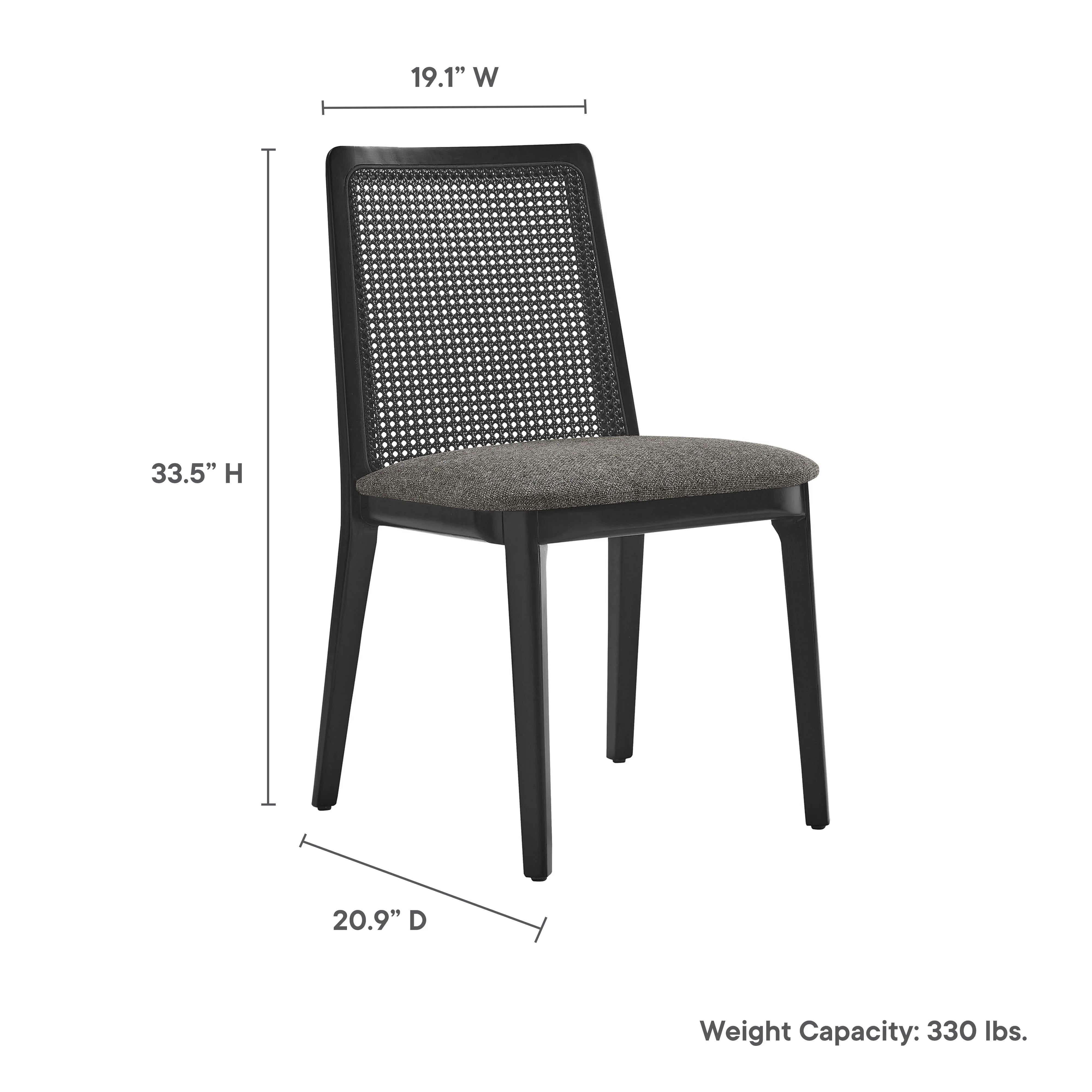 Monarch Wood and Rattan Dining Side Chair