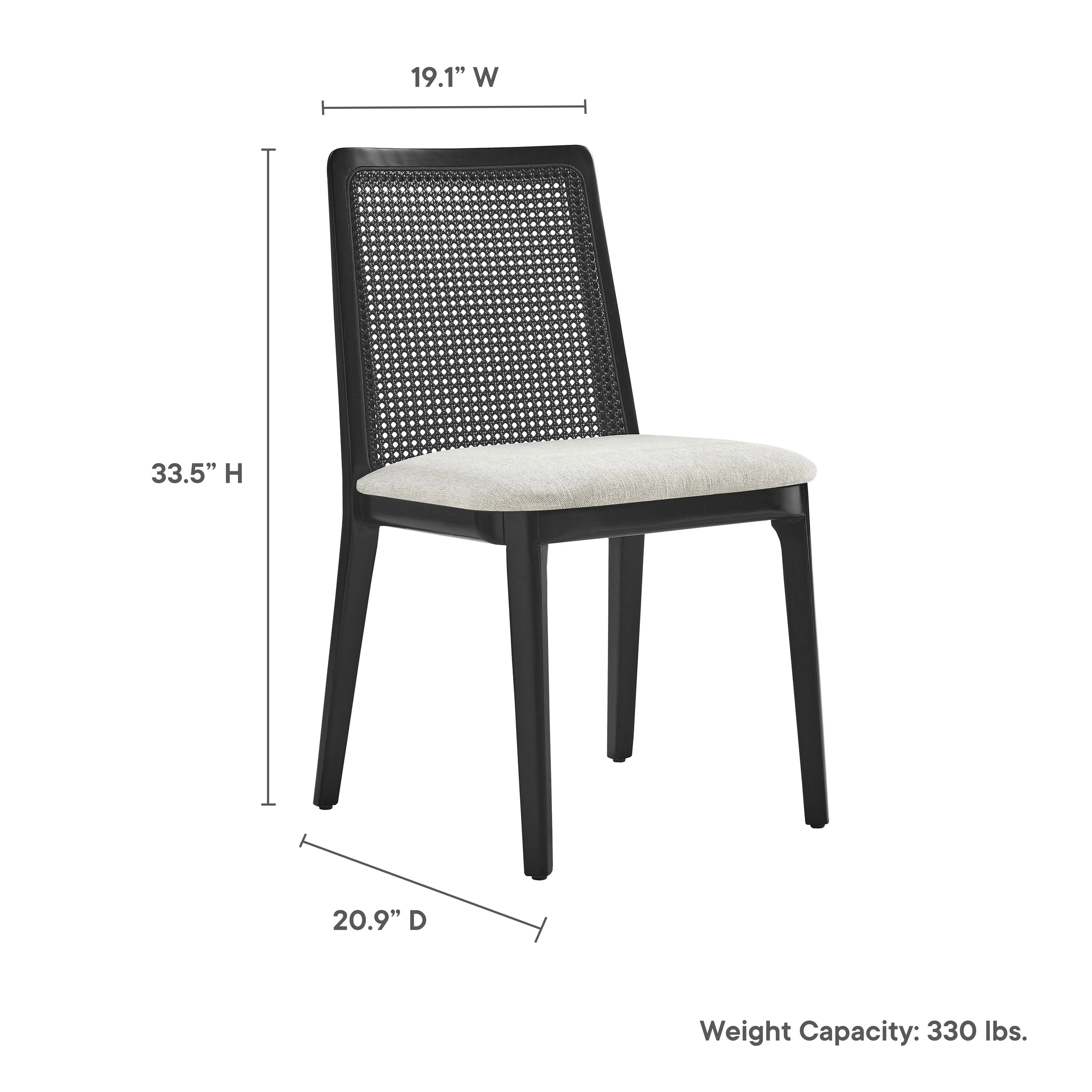 Monarch Beech Wood and Rattan Dining Side Chair