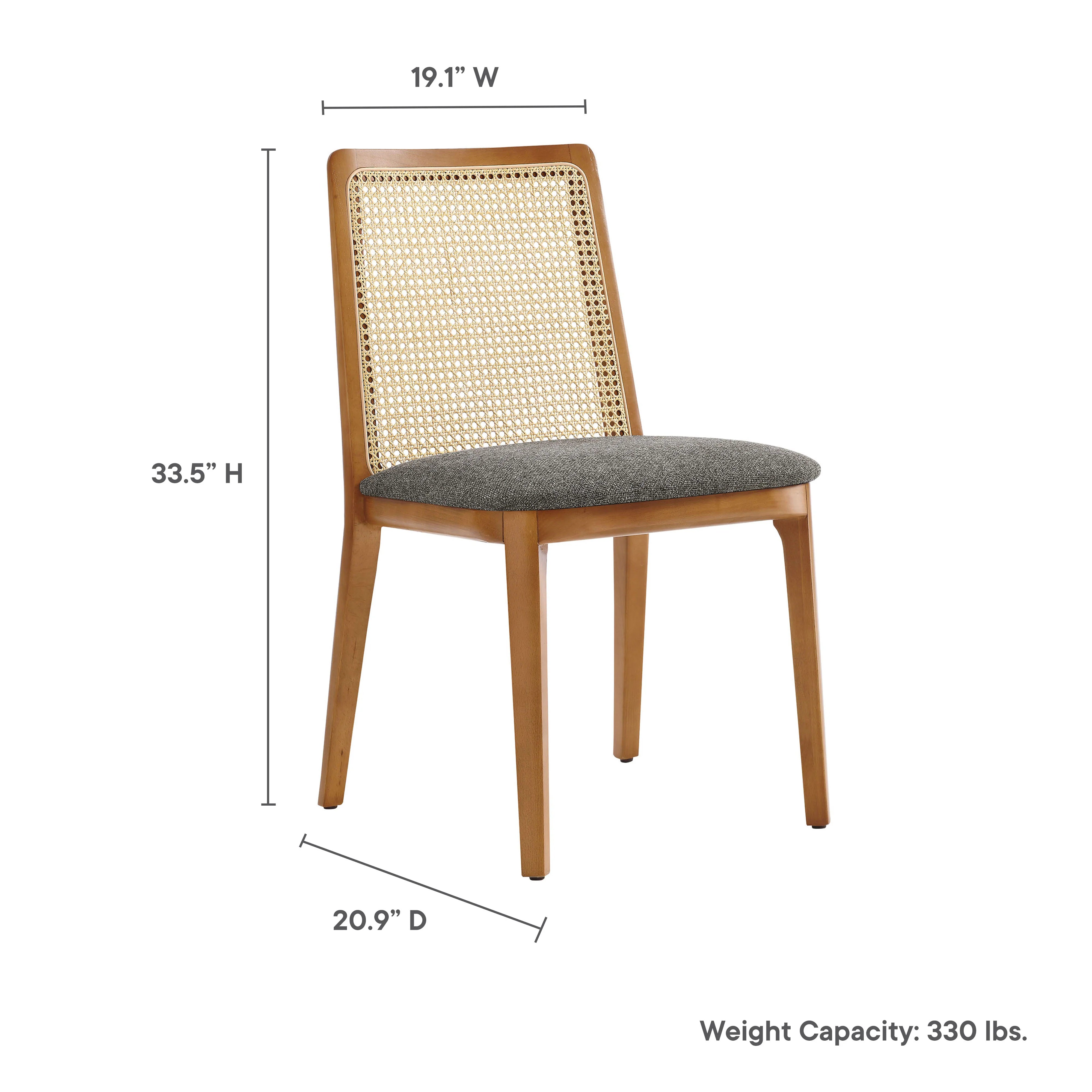 Monarch Wood and Rattan Dining Side Chair