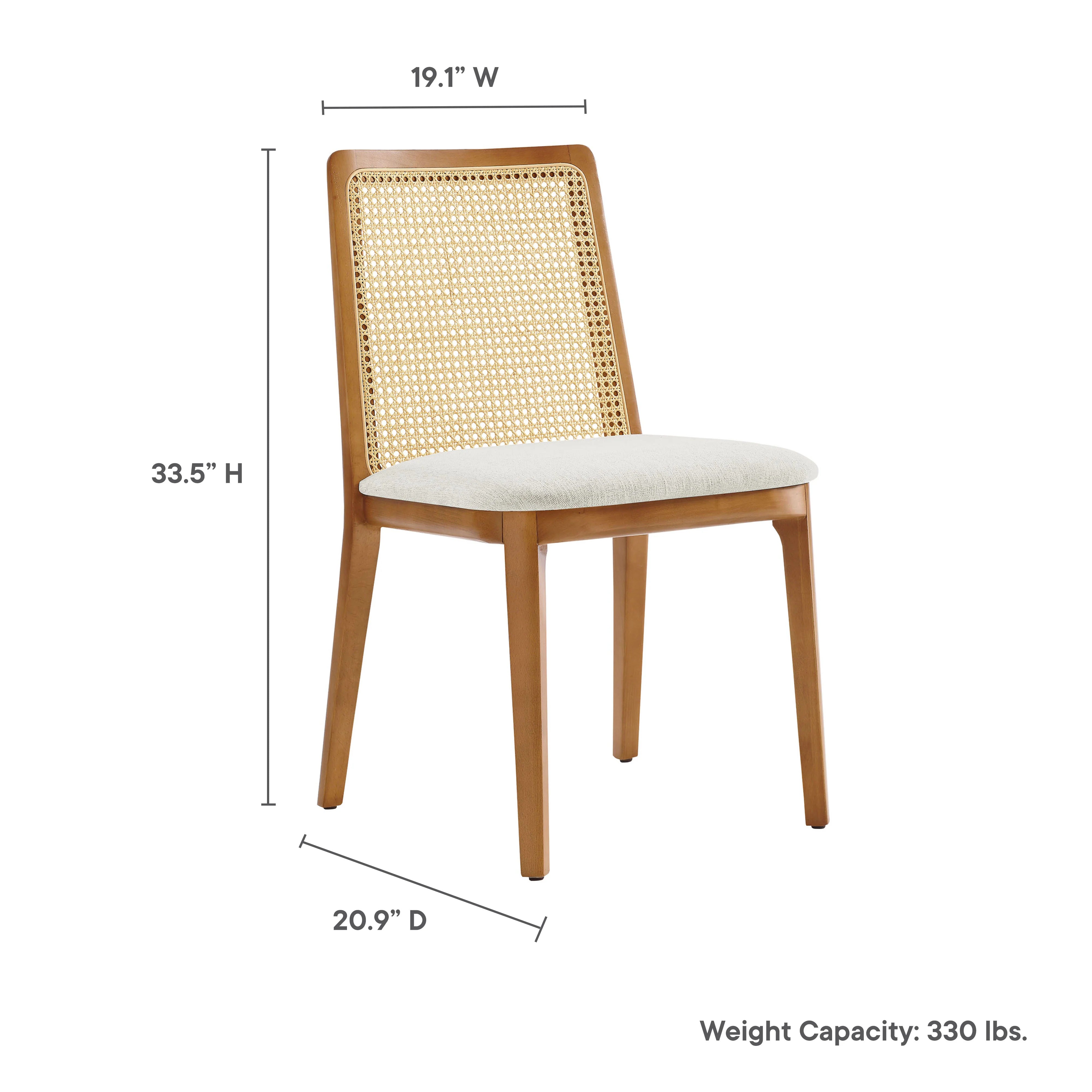 Monarch Beech Wood and Rattan Dining Side Chair