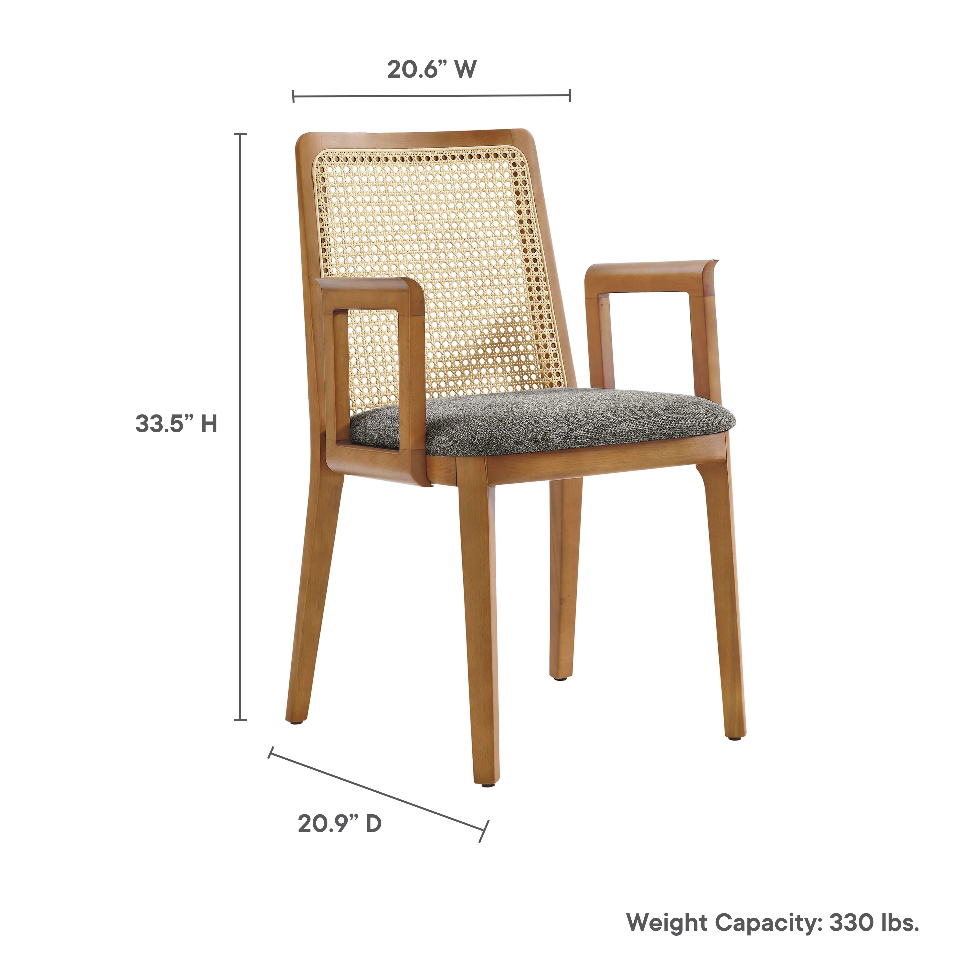 Monarch Beech Wood and Rattan Dining Armchair