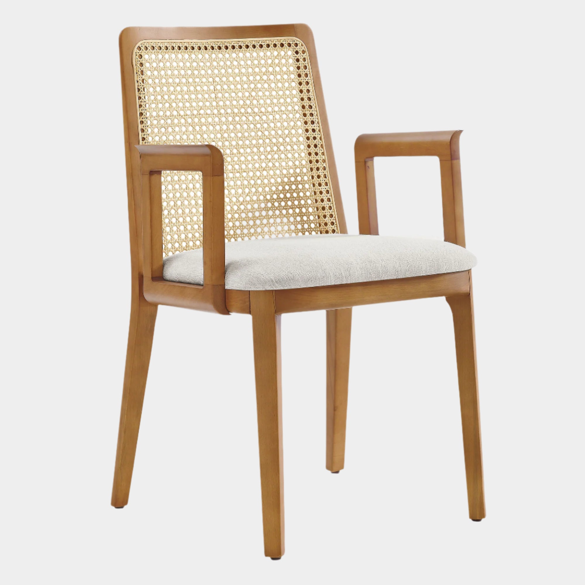 Monarch Beech Wood and Rattan Dining Armchair