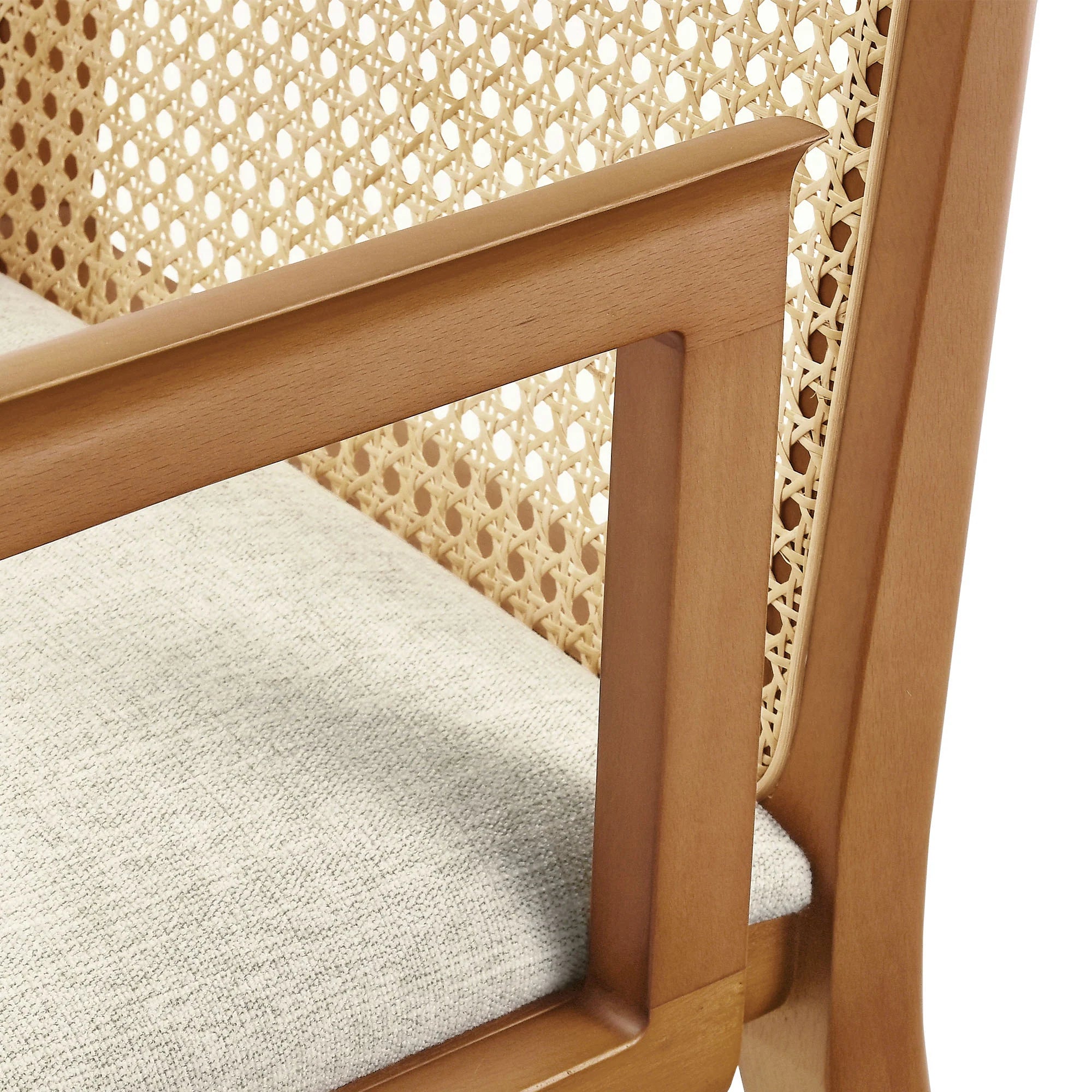 Monarch Beech Wood and Rattan Dining Armchair