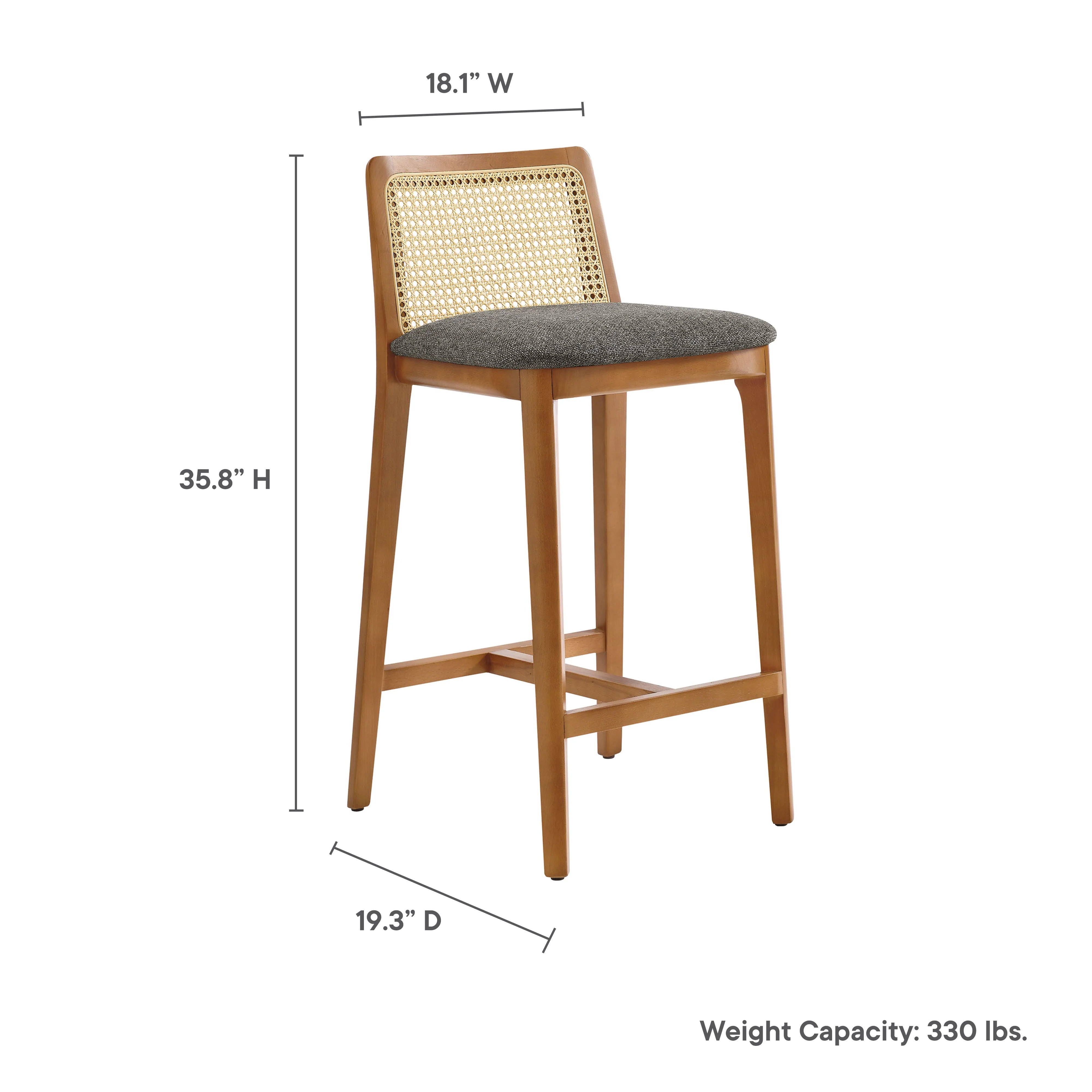 Monarch Beech Wood and Rattan Counter Stool