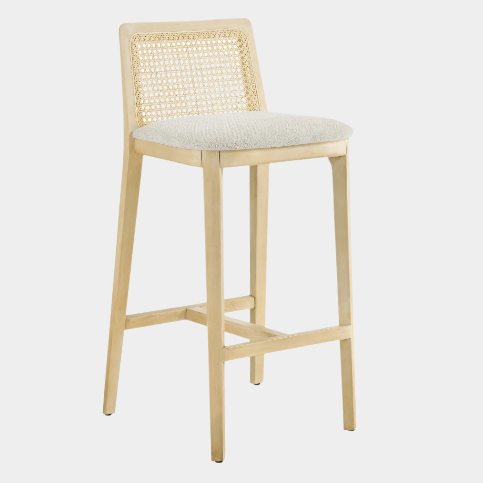 Monarch Wood and Rattan Bar Stool