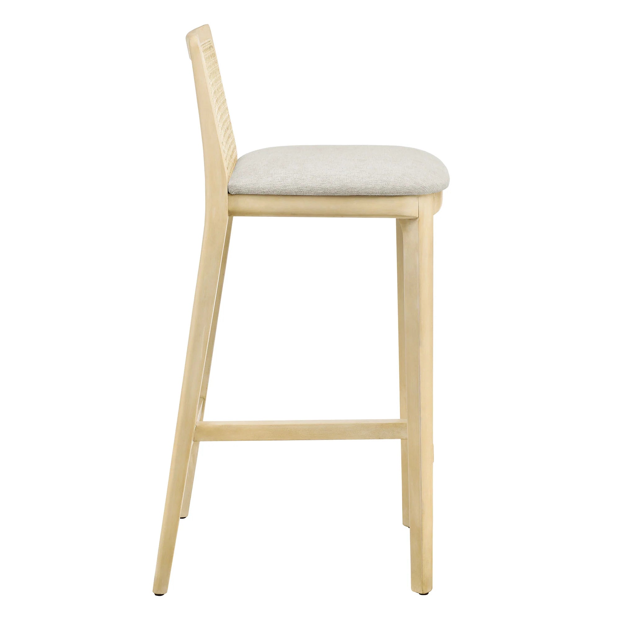 Monarch Wood and Rattan Bar Stool