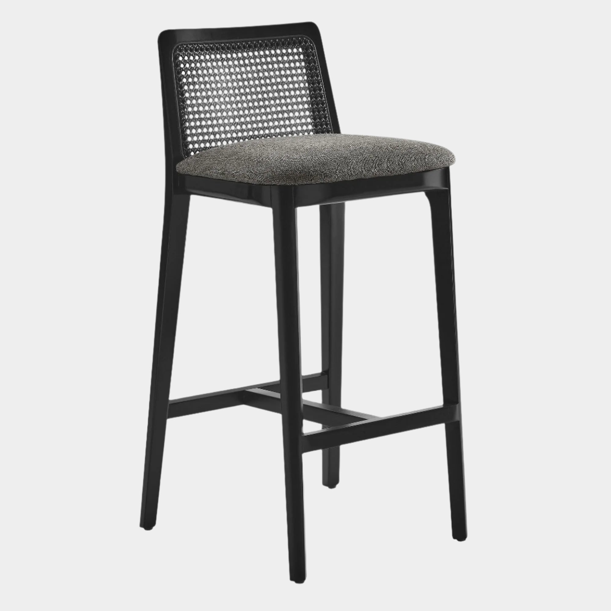 Monarch Wood and Rattan Bar Stool