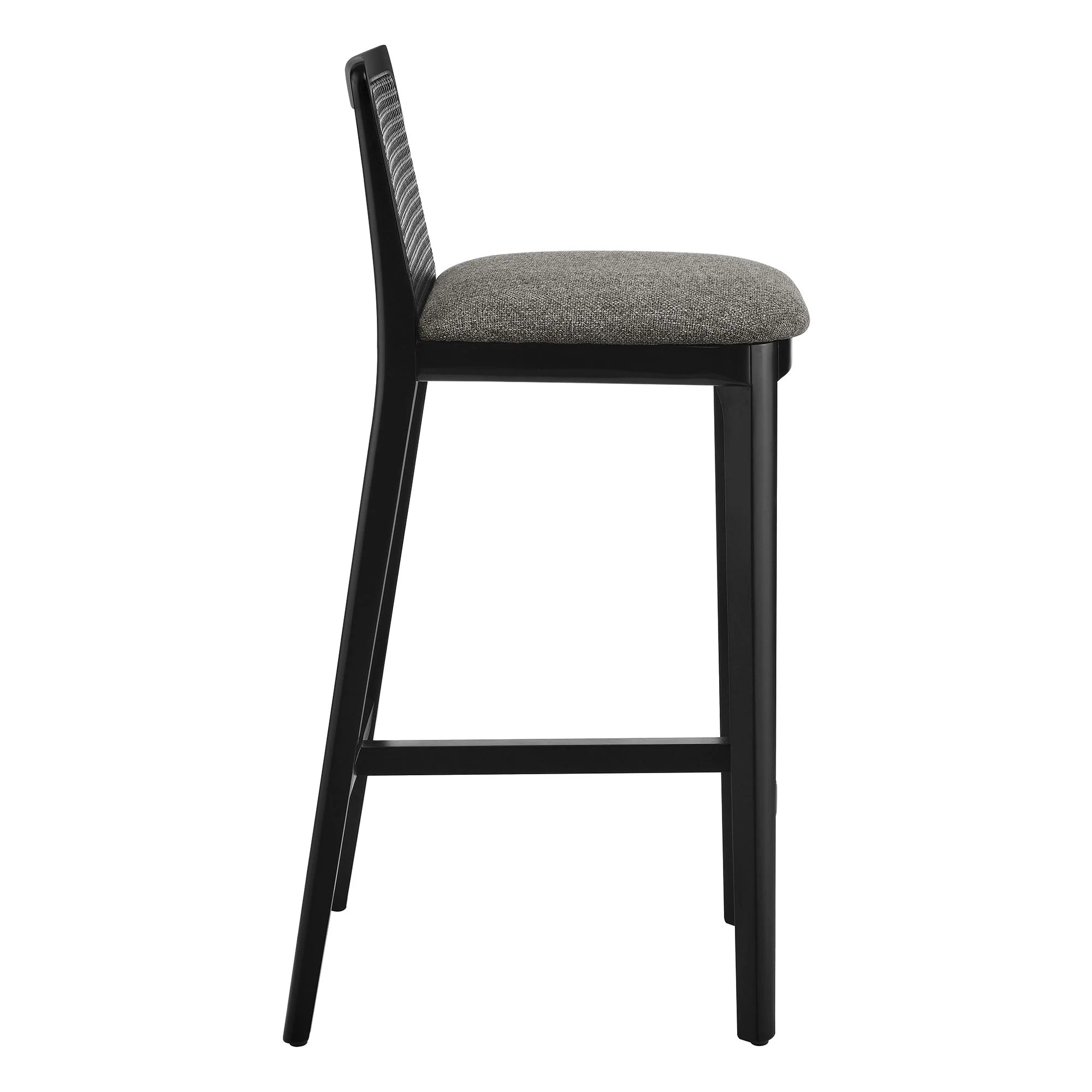 Monarch Wood and Rattan Bar Stool