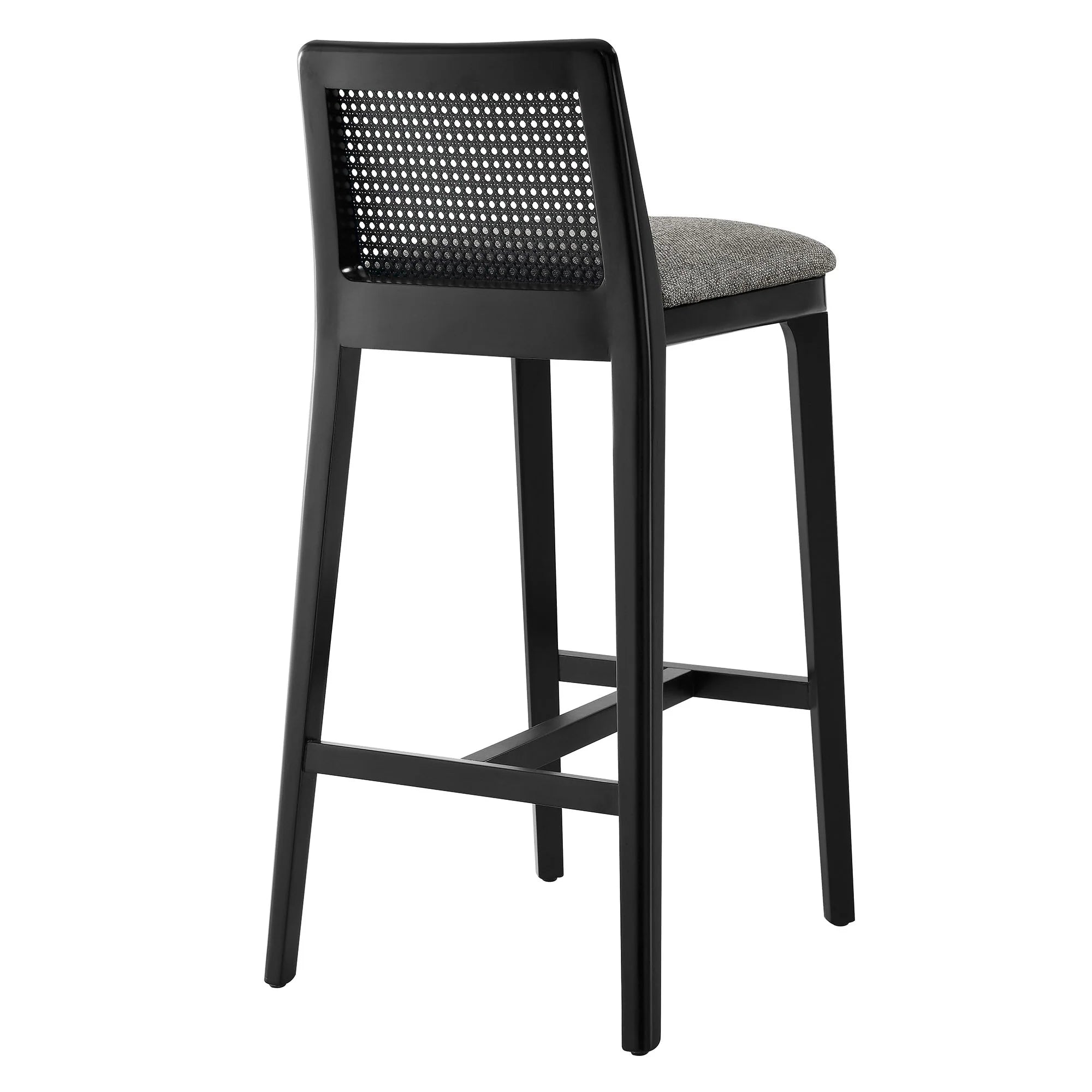 Monarch Wood and Rattan Bar Stool