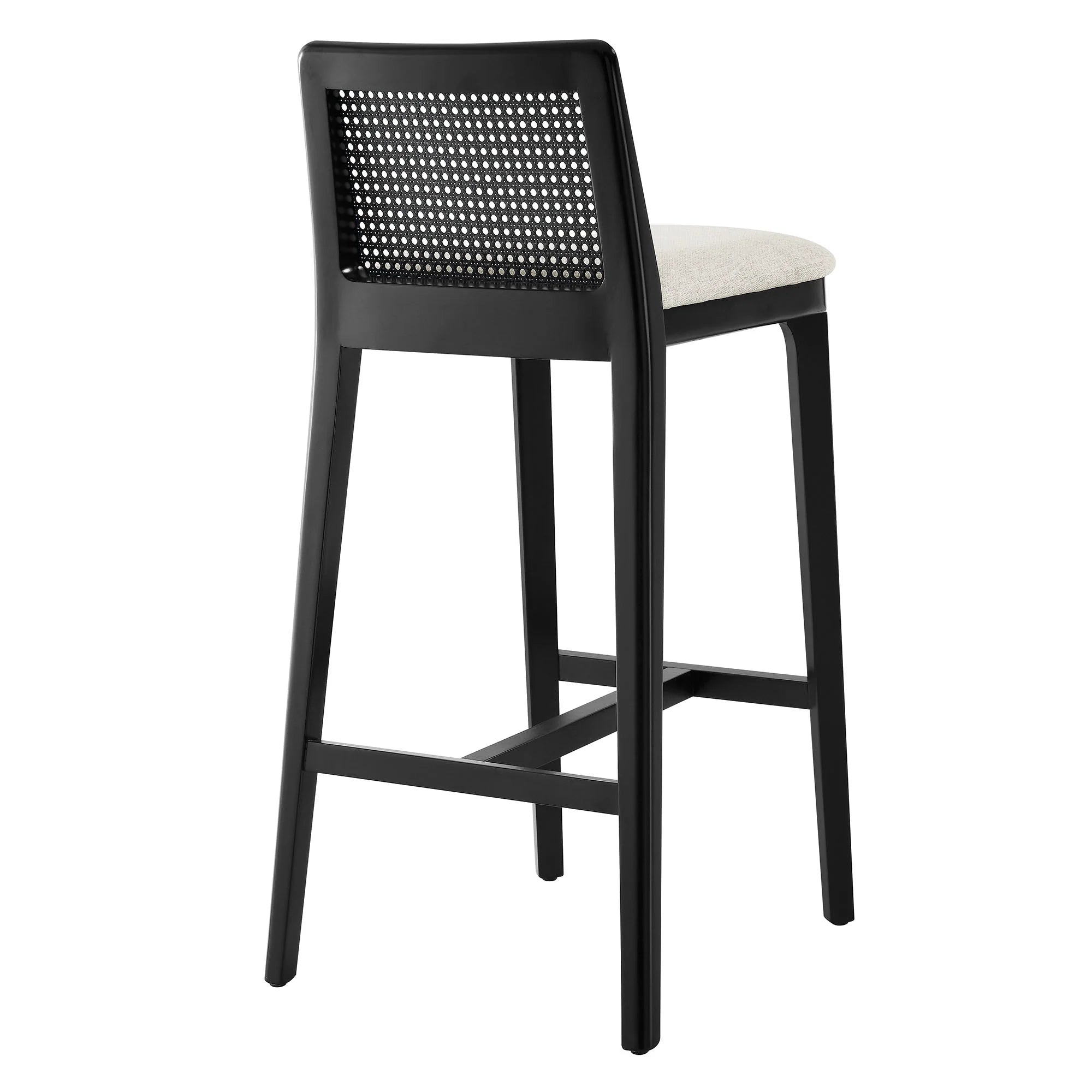 Monarch Wood and Rattan Bar Stool