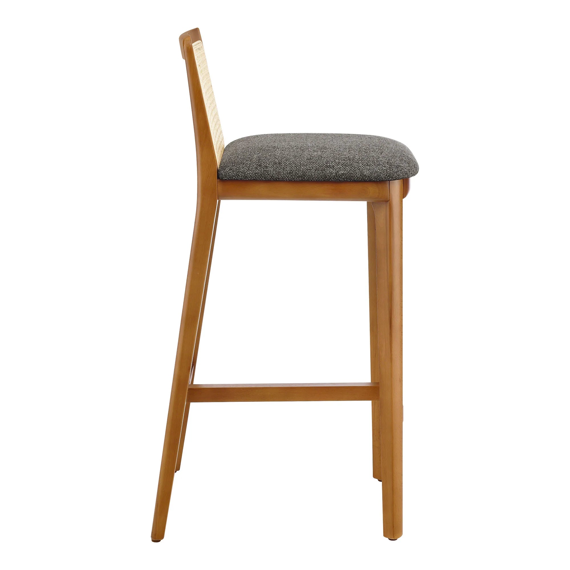 Monarch Wood and Rattan Bar Stool