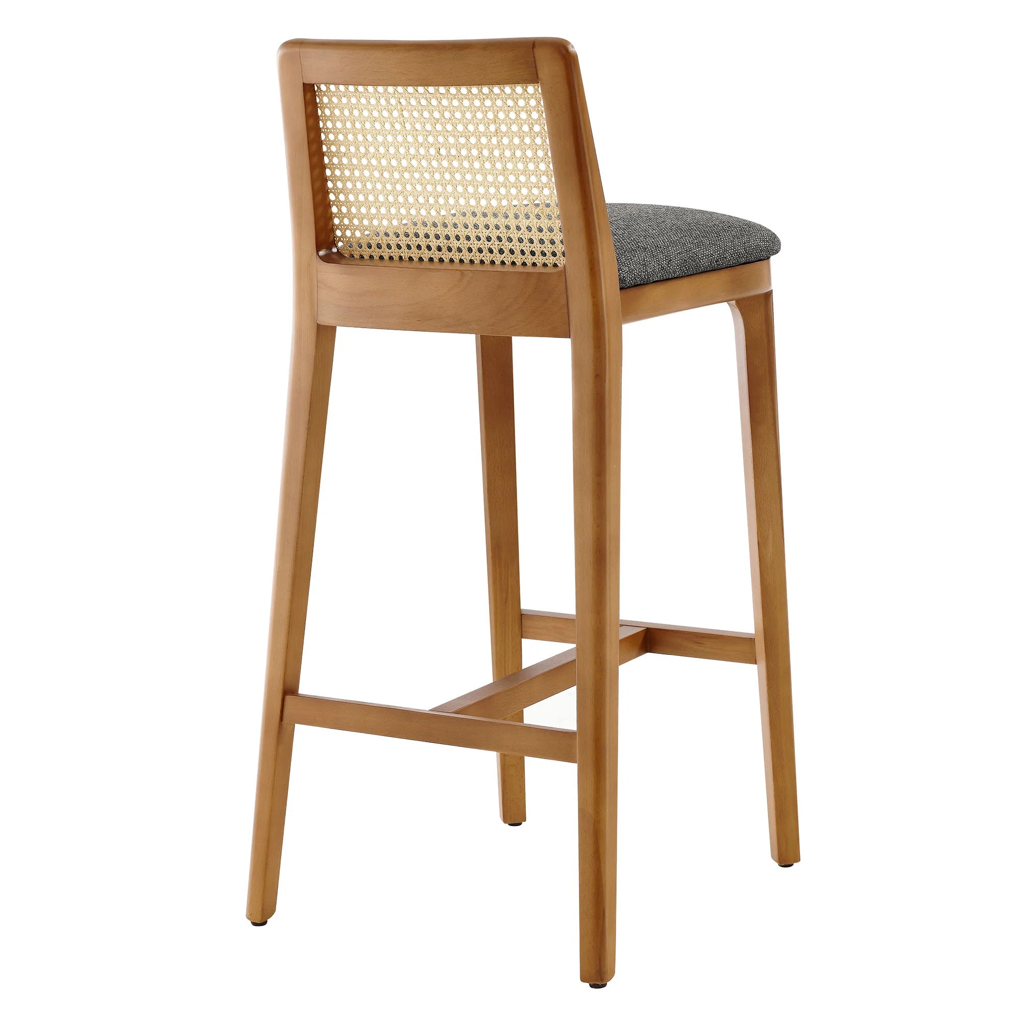 Monarch Wood and Rattan Bar Stool